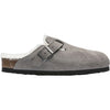 Unisex Birkenstock Unisex Birkenstock Boston Shearling Stone Coin Suede / Natural Shearling Stone Coin Suede