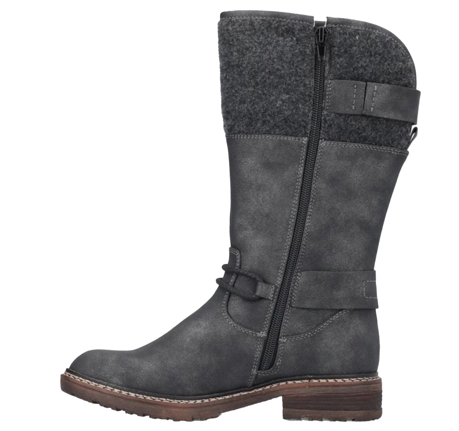 Womens Rieker Rieker 94774-45 Dominika 74 Women's Ankle Boots Graphite/Anthrazit Synthetic Graphite/Anthrazit Synthetic