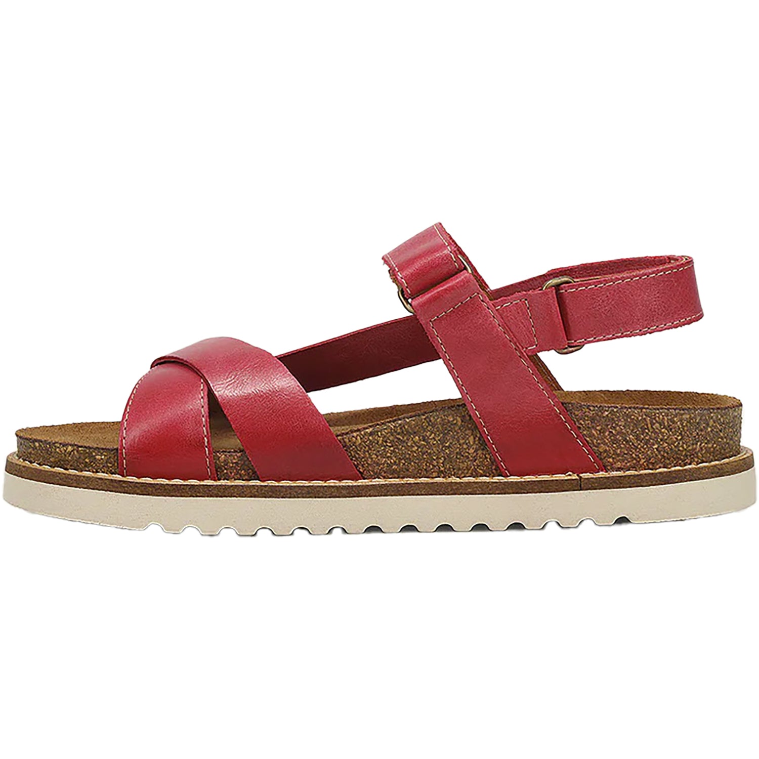 Womens Taos Taos Sideways Women's Ankle Strap Sandals Magenta Leather Magenta Leather