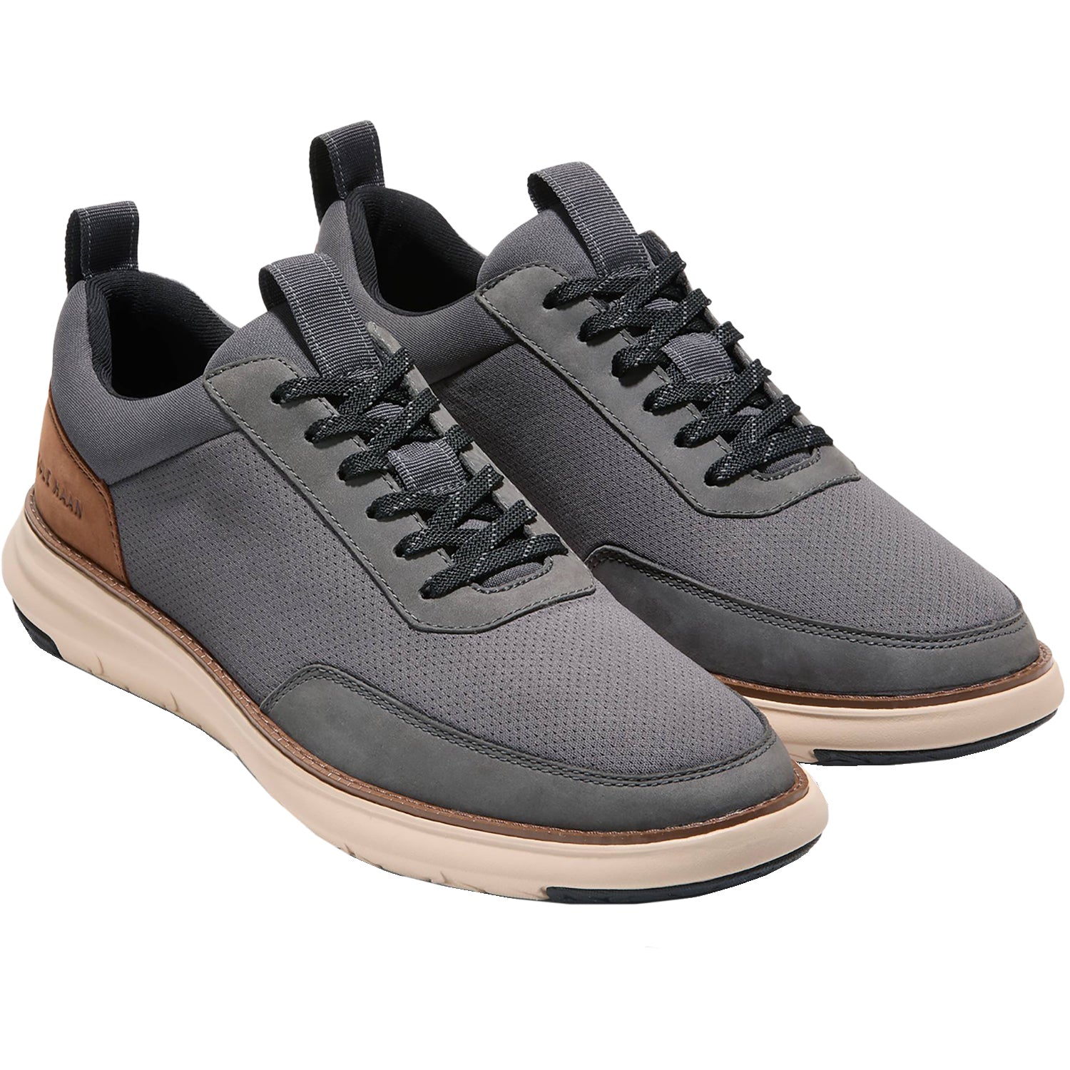Mens Cole haan Men's Cole Haan Grand Remix Sneaker Grey/British Tan Leather Grey Magnet/British Tan