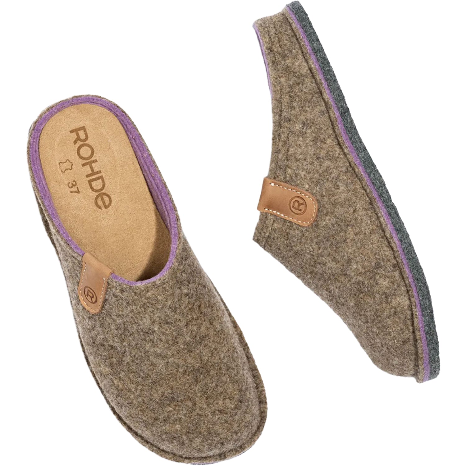 Womens Rohde ROHDE Lucca-D Women's Open Back Slippers Leinen Synthetic Leinen Synthetic