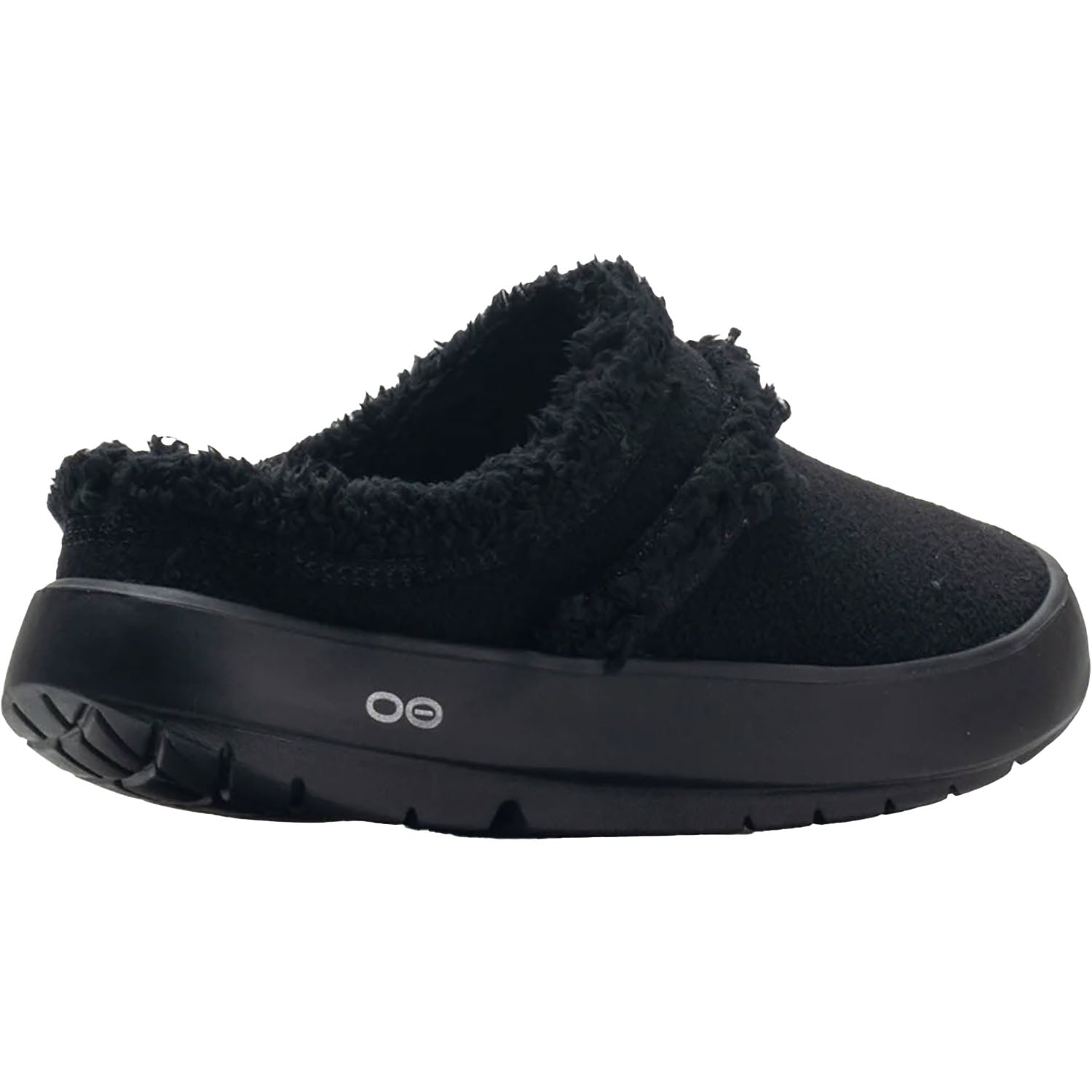Womens Oofos OOFOS OOcoozie Mule Women's Slippers Black Vegan Sherpa Black Vegan Sherpa