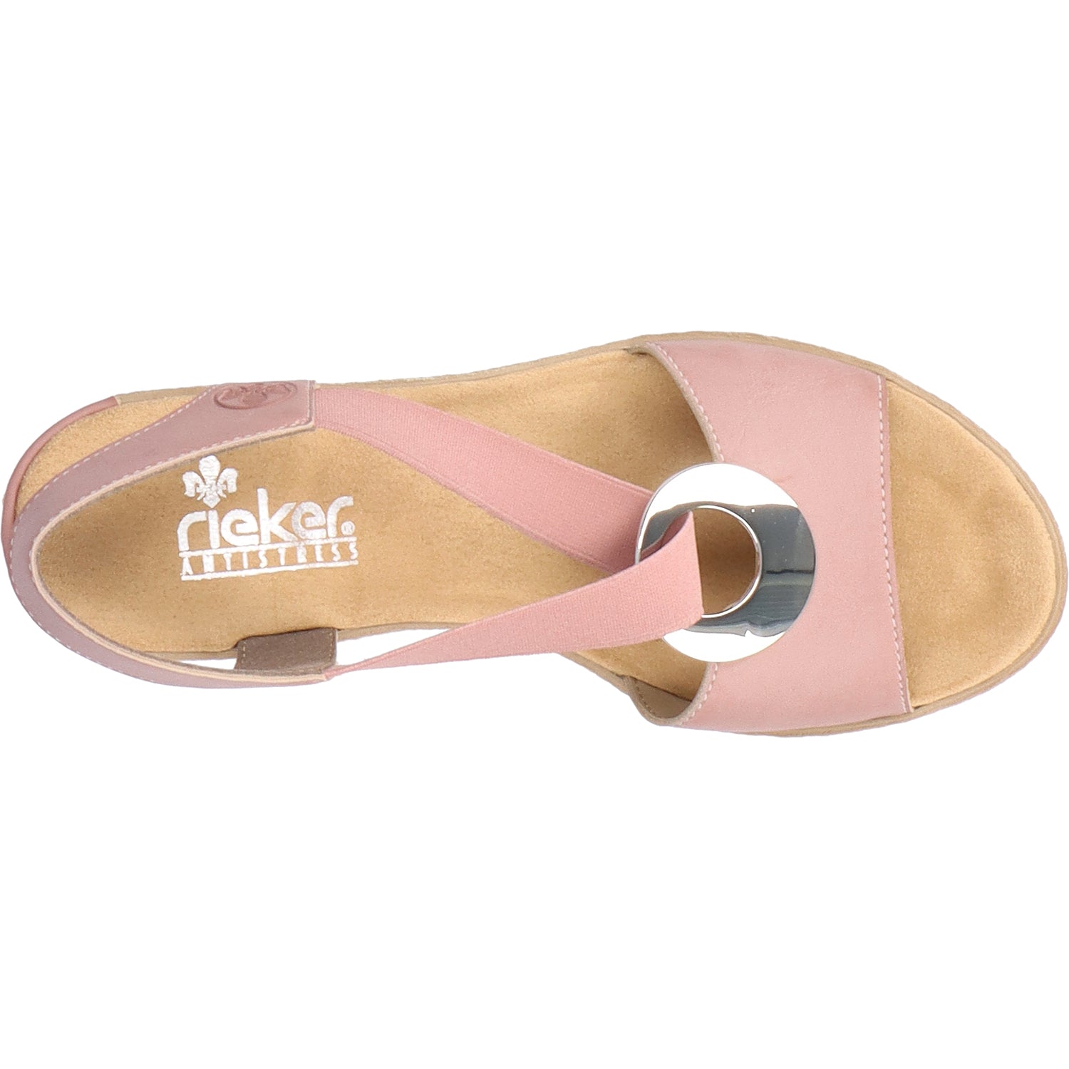 Womens Rieker Rieker 624H6-31 Fanni H6 Women's Backstrap Sandals Dark Rose Synthetic Dark Rose Synthetic