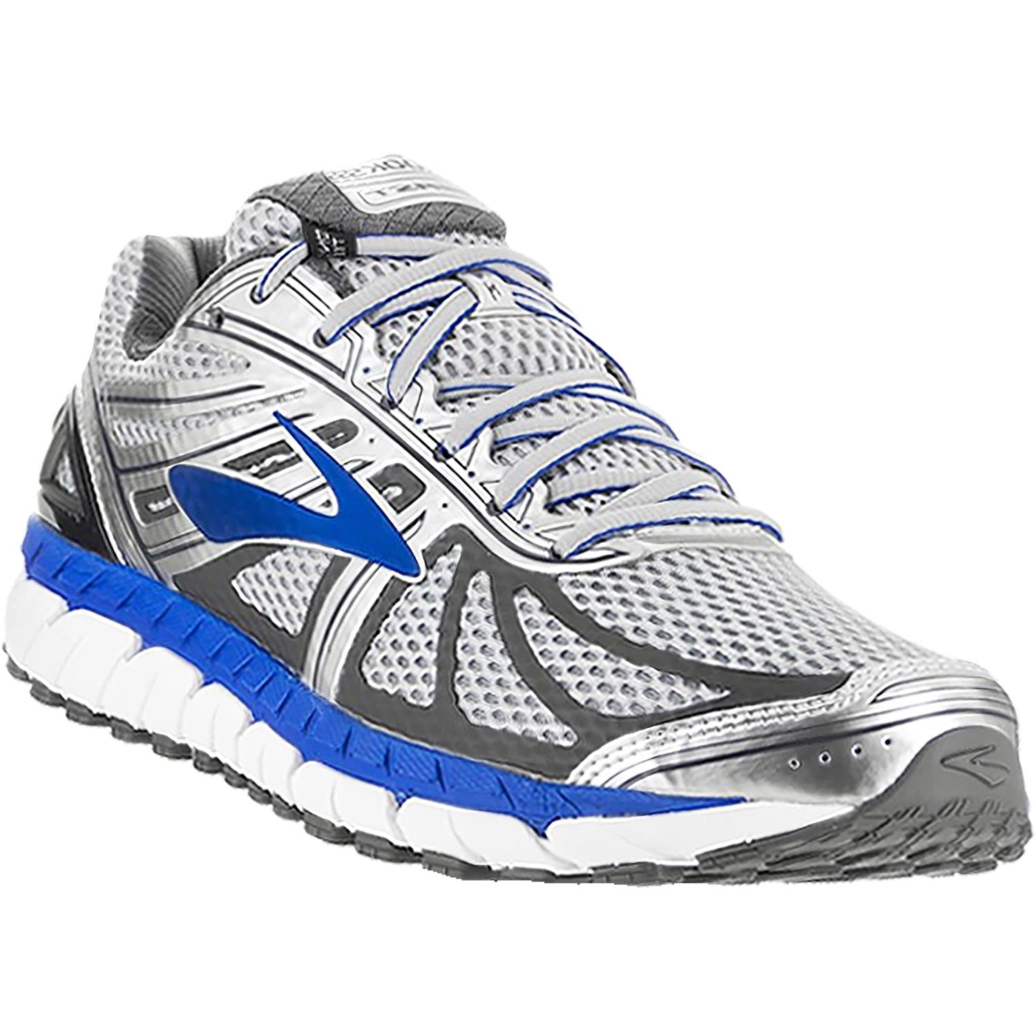 Mens Brooks Brooks Beast 16 (Stability Support) Men's Running Shoes Silver/Electric Blue Mesh Silver/Electric Blue Mesh