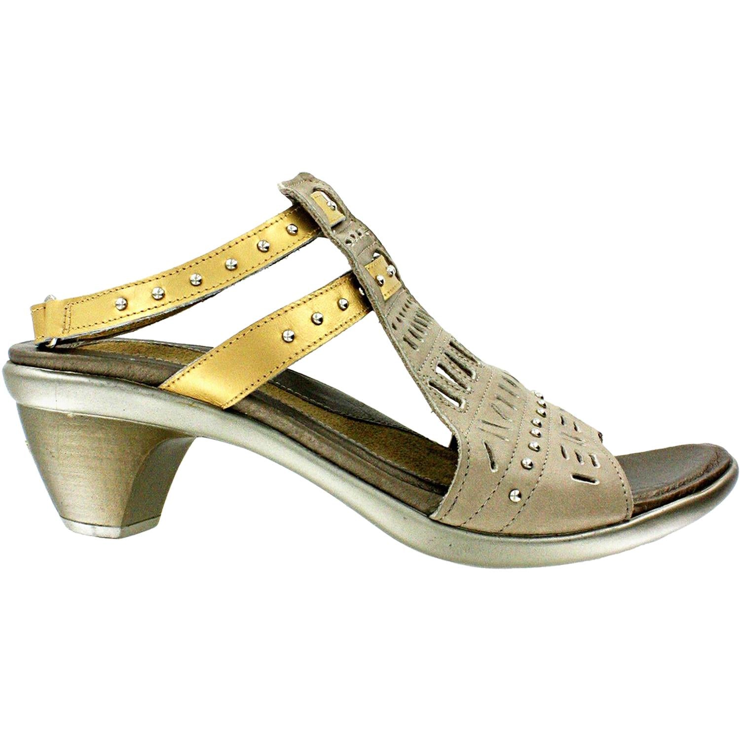 Womens Naot Naot Vogue Women's Linen/Gold Sheen Leather Linen/Gold Sheen Leather