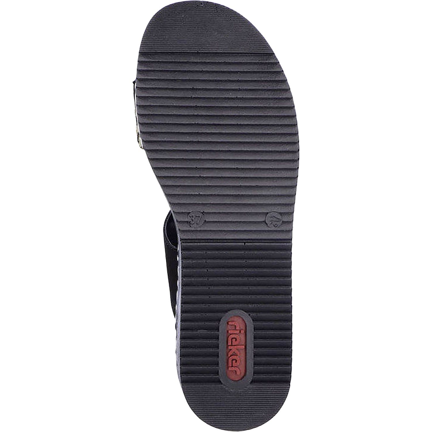 Womens Rieker Rieker V02P8-00 Regina P8 Women's Sandals Black Synthetic Black Synthetic