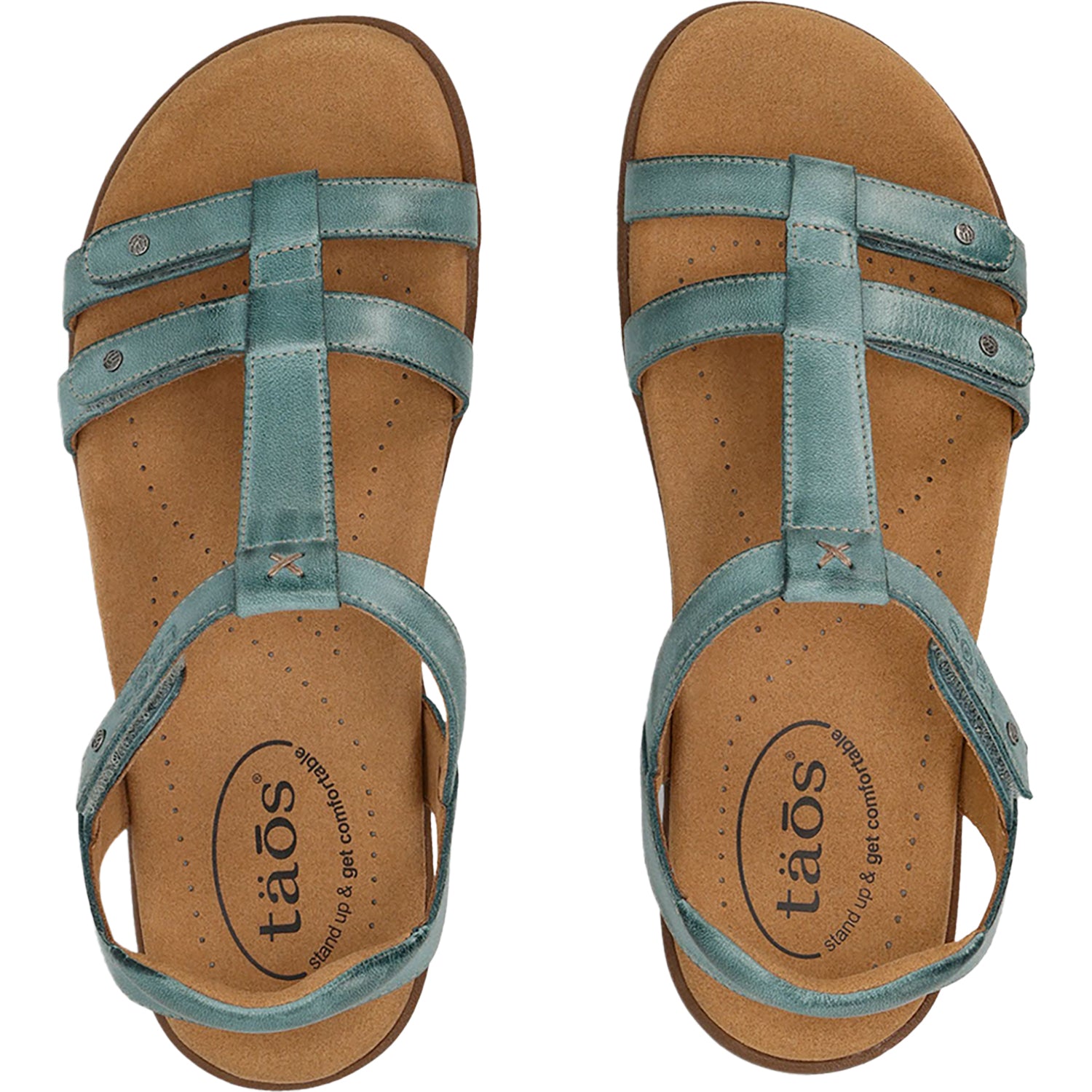 Womens Taos Taos Trophy 2 Women's Backstrap Sandals Teal Leather Teal Leather