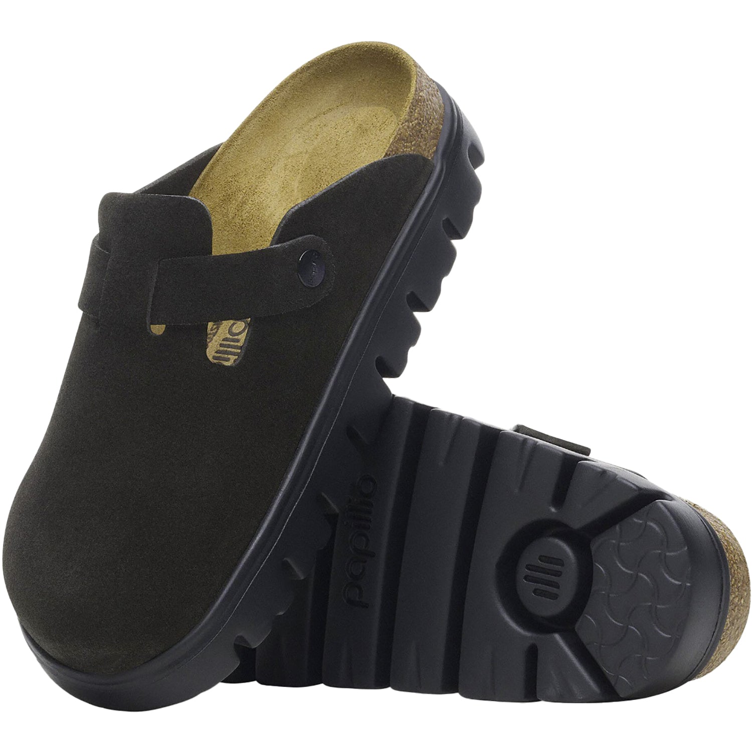 Womens Birkenstock Women's Birkenstock Boston Chunky Black Suede Black Suede