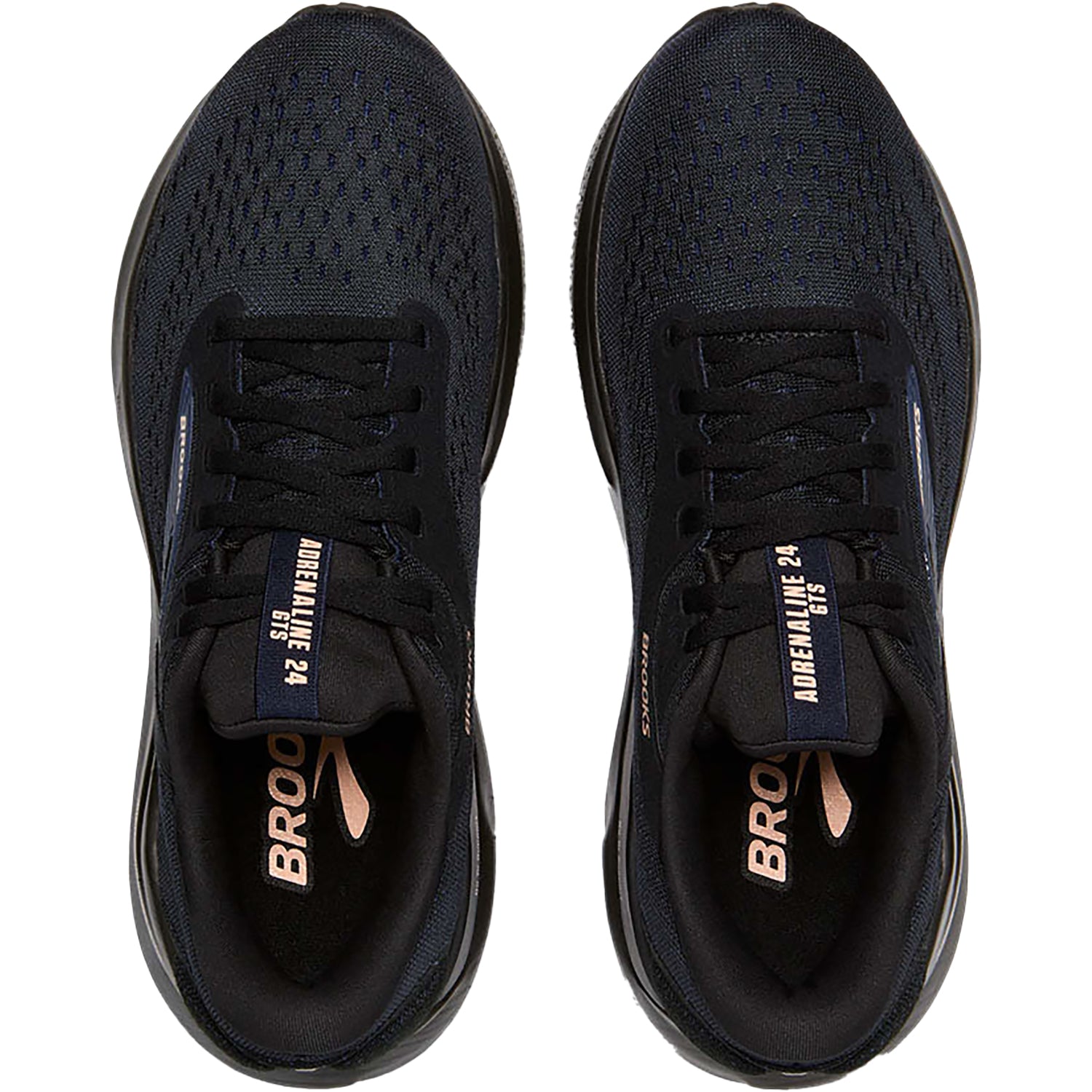 Womens Brooks Women's Brooks Adrenaline GTS 24 Stability Black/Peacoat/Peach Mesh (Stability Support) Black/Peacoat/Peach Mesh