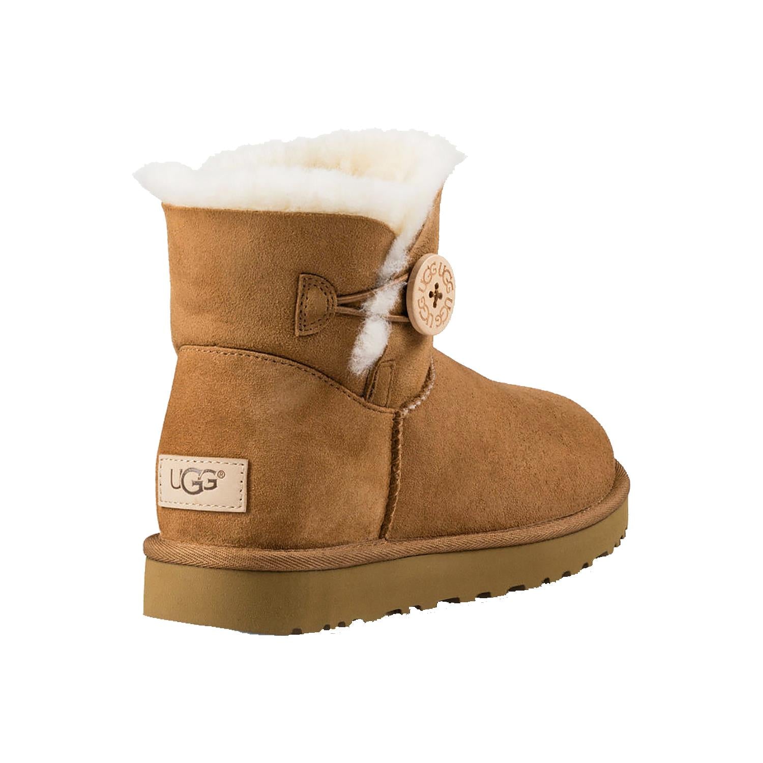 Womens Ugg UGG Mini Bailey Button II Women's Chestnut Sheepskin Chestnut Sheepskin