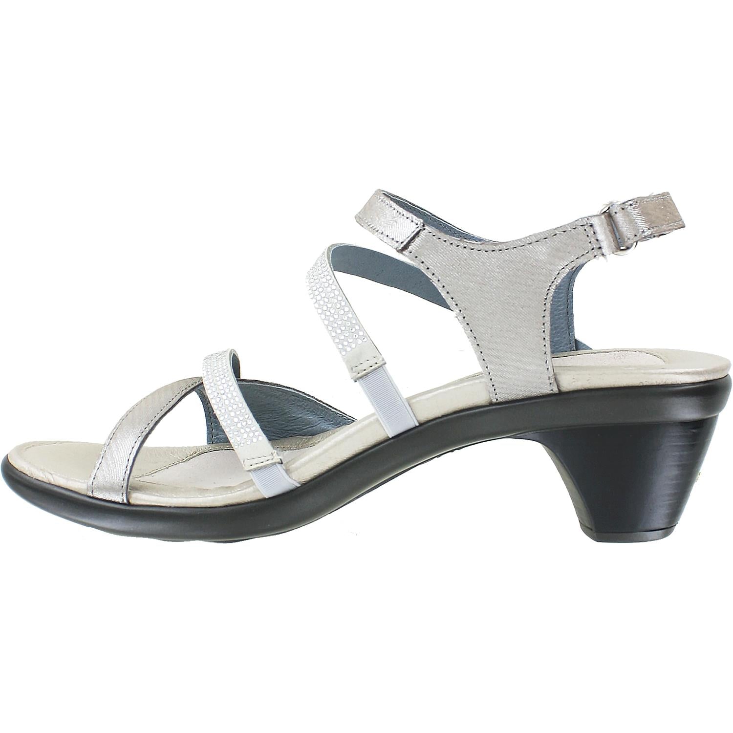 Womens Naot Naot Innovate Women's Dress Sandals Silver Threads Leather Silver Threads Leather