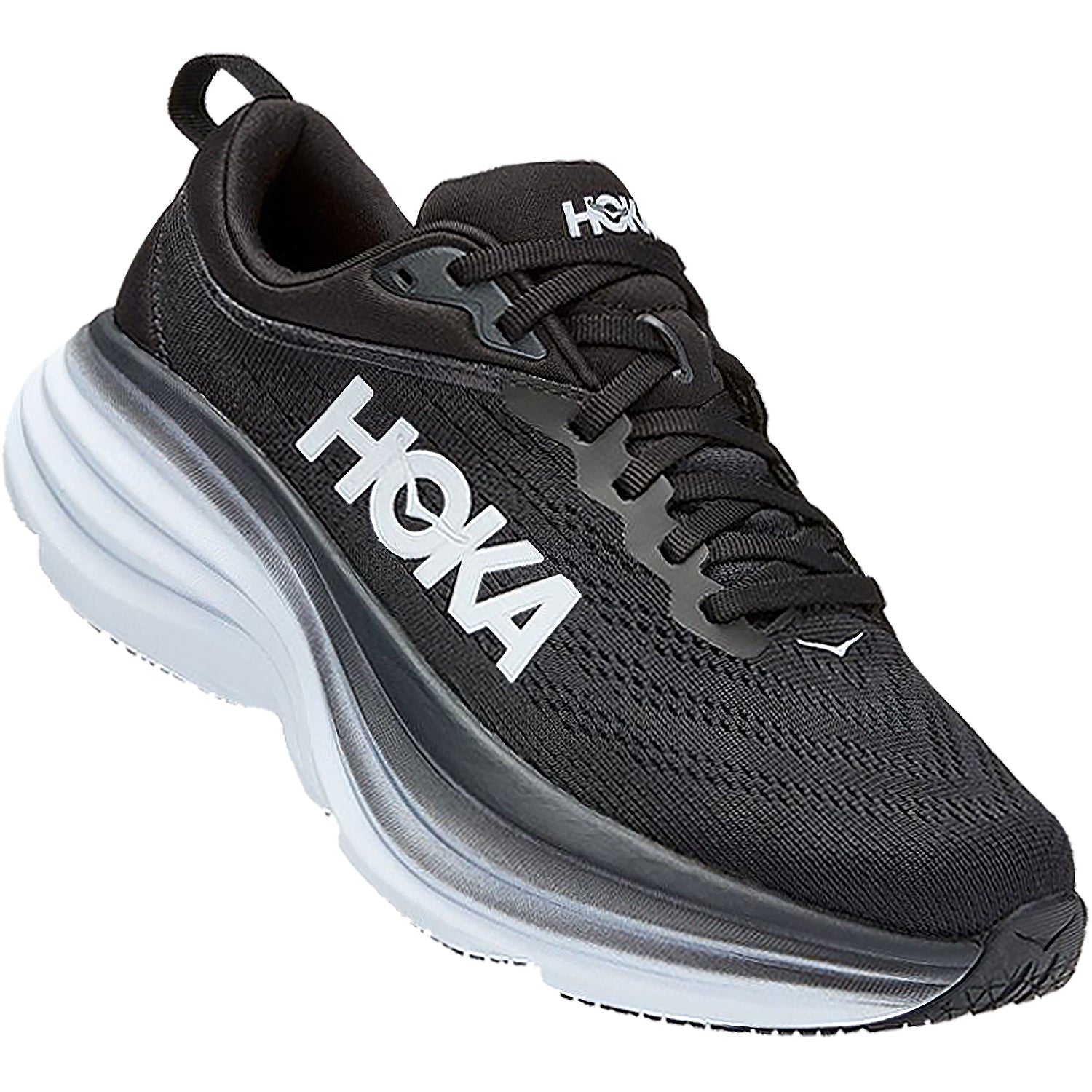 Womens Hoka one one Women's Hoka Bondi 8 Black/White Mesh (Neutral Support) Black/White Mesh