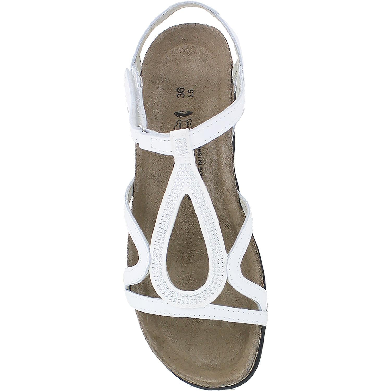 Womens Naot Naot Tamara Women's Strappy Sandals White Leather W/Silver Rivets White Leather W/Silver Rivets
