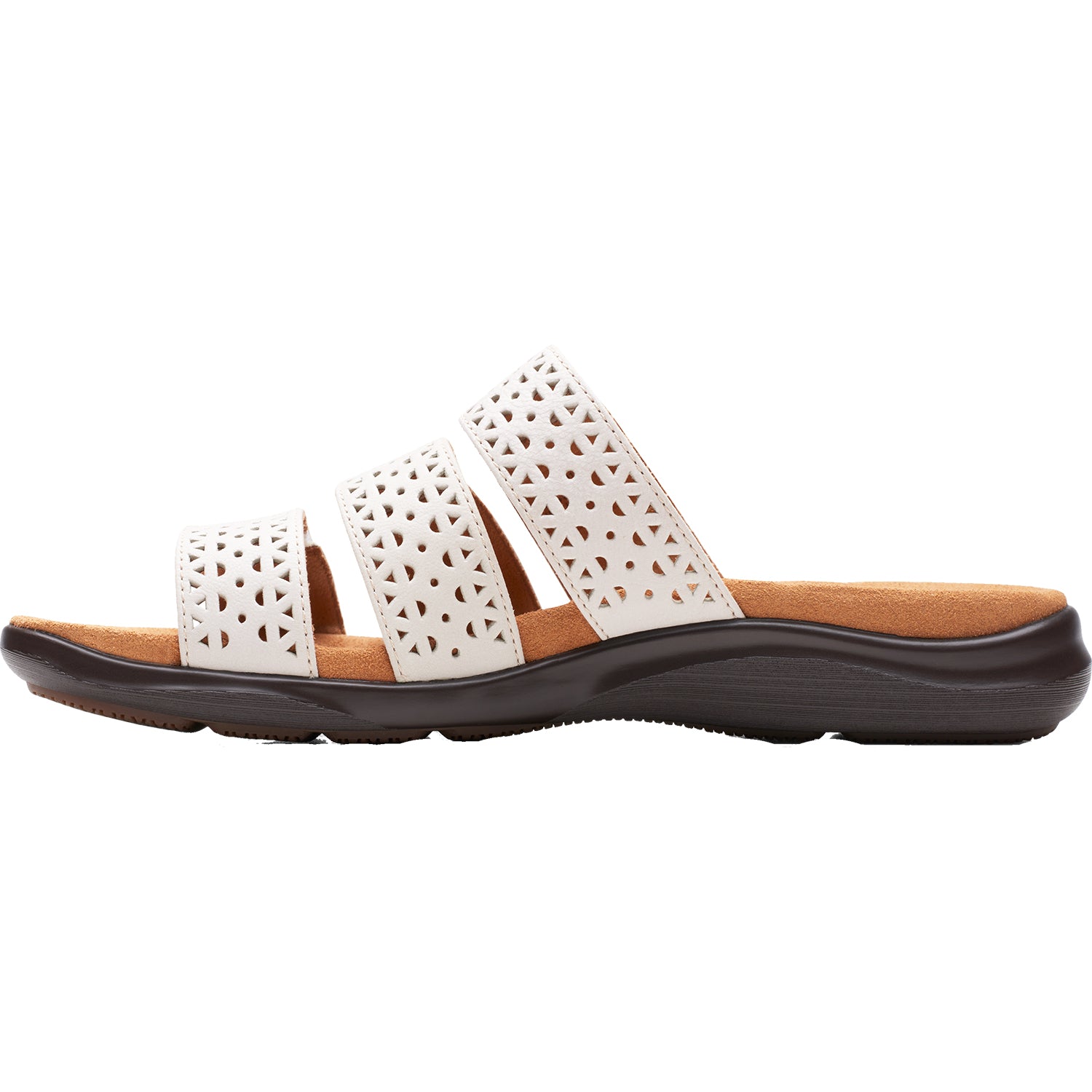 Womens Clarks Clarks Kitly Walk Women's Slide Sandals White Leather White Leather