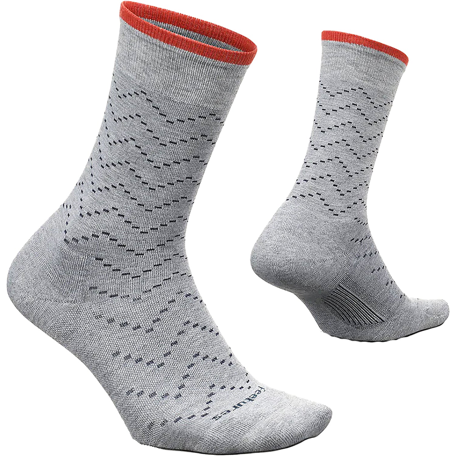 Womens Feetures Women's Feetures Everyday Cushion Crew Socks Zig Zag Light Grey Zig Zag Light Grey