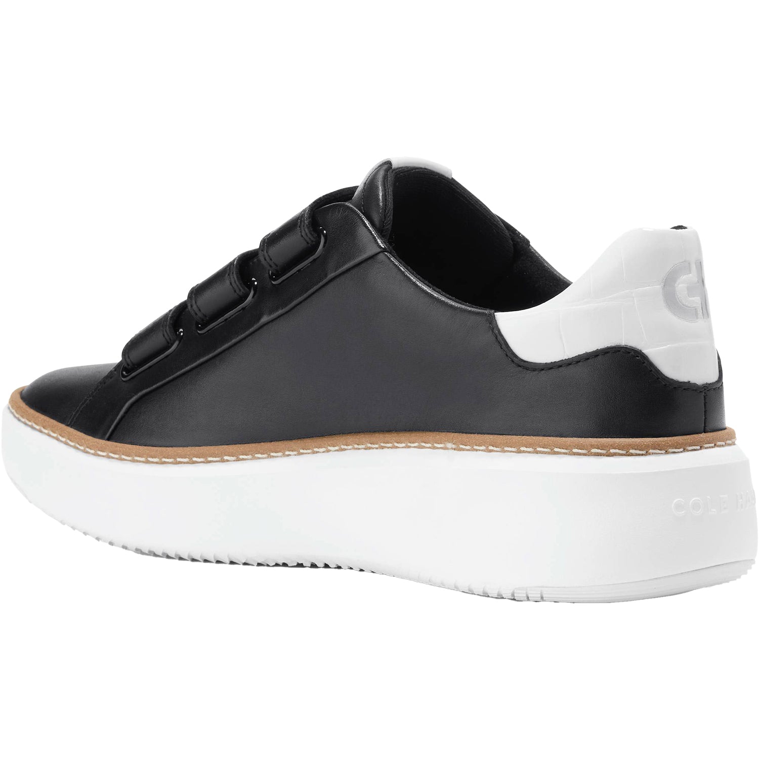 Women's Cole Haan GrandPro Topspin Triple-Strap Black/Optic White