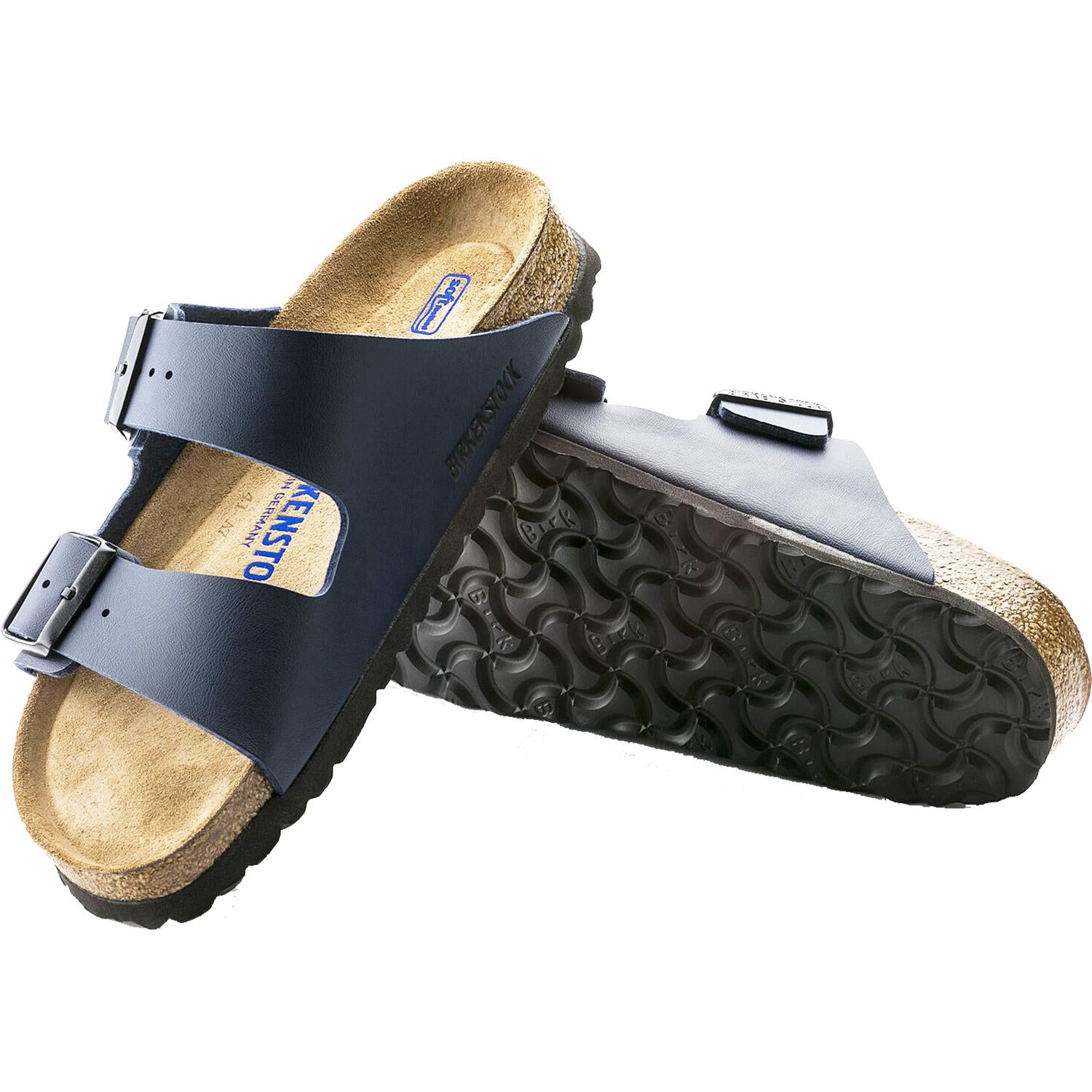 Unisex Birkenstock Birkenstock Arizona Soft Footbed Unisex Wellness Sandals Blue Birko-Flor Blue Birko-Flor