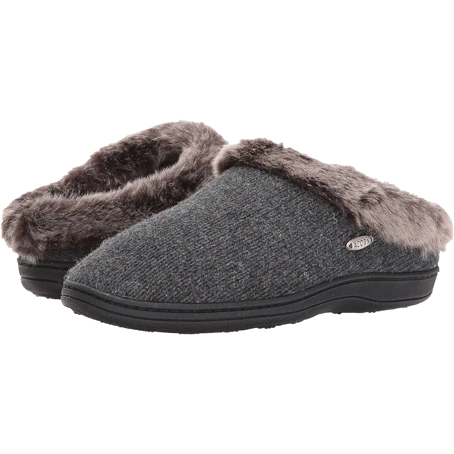 Womens Acorn Women's Chinchilla Clog Rag Dark Charcoal Heather Dark Charcoal Heather