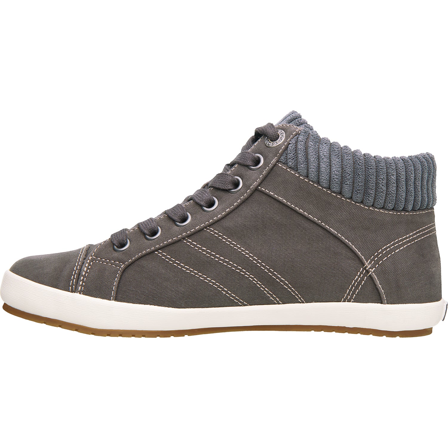 Womens Taos Taos Startup Women's High Top Sneakers Graphite Distressed Canvas Graphite Distressed Canvas