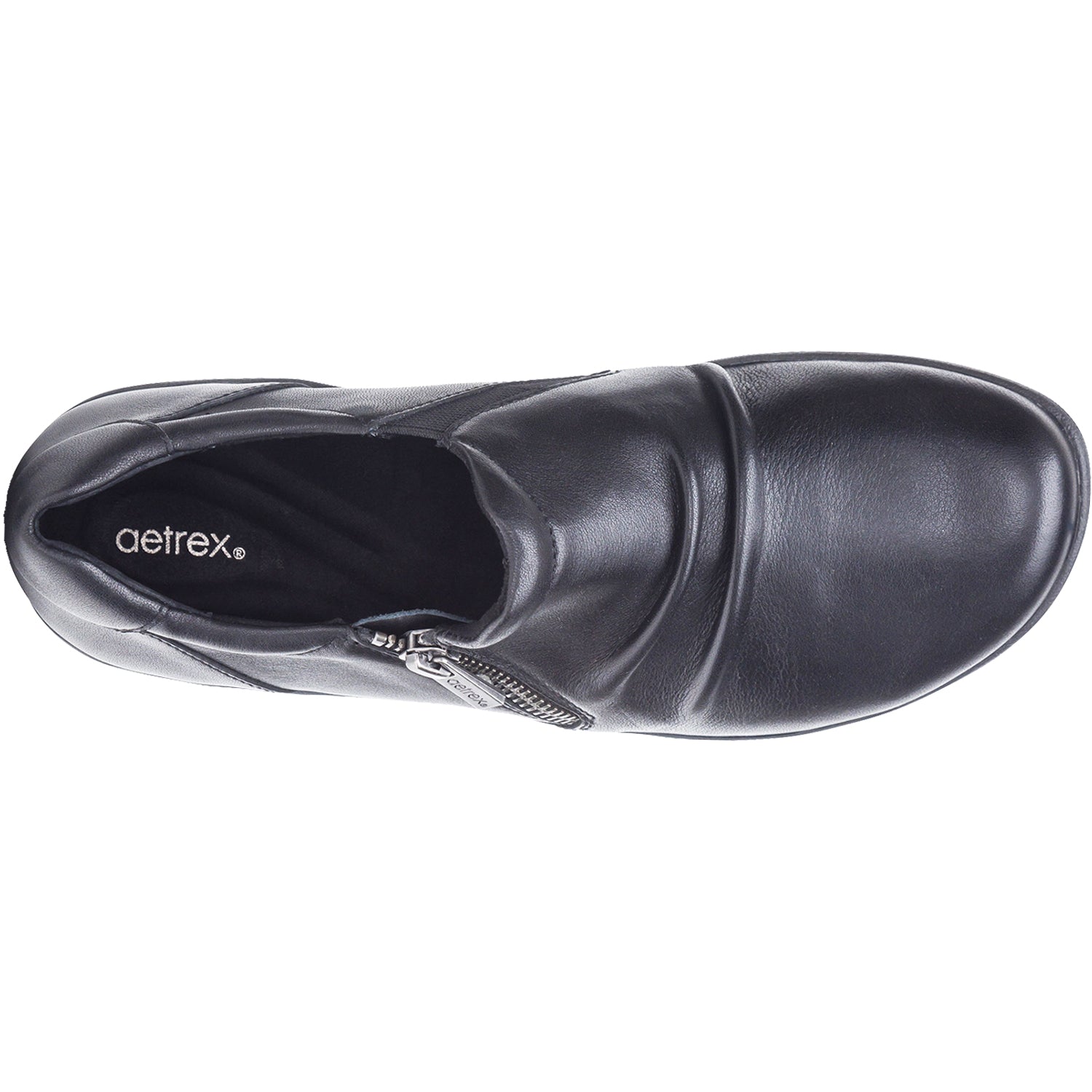 Womens Aetrex Aetrex Katie Women's Slip On Shoes Black Leather Black Leather