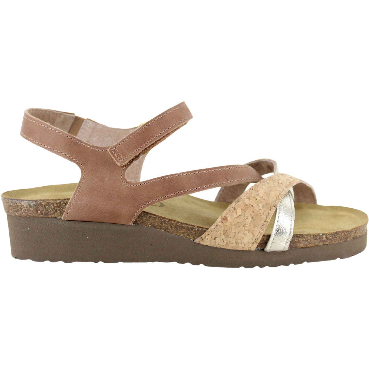 Womens Naot Naot Sophia Women's Sandals Latte Brown/Cork Lthr/Radiant Gold Leather Latte Brown/Cork Lthr/Radiant Gold Leather