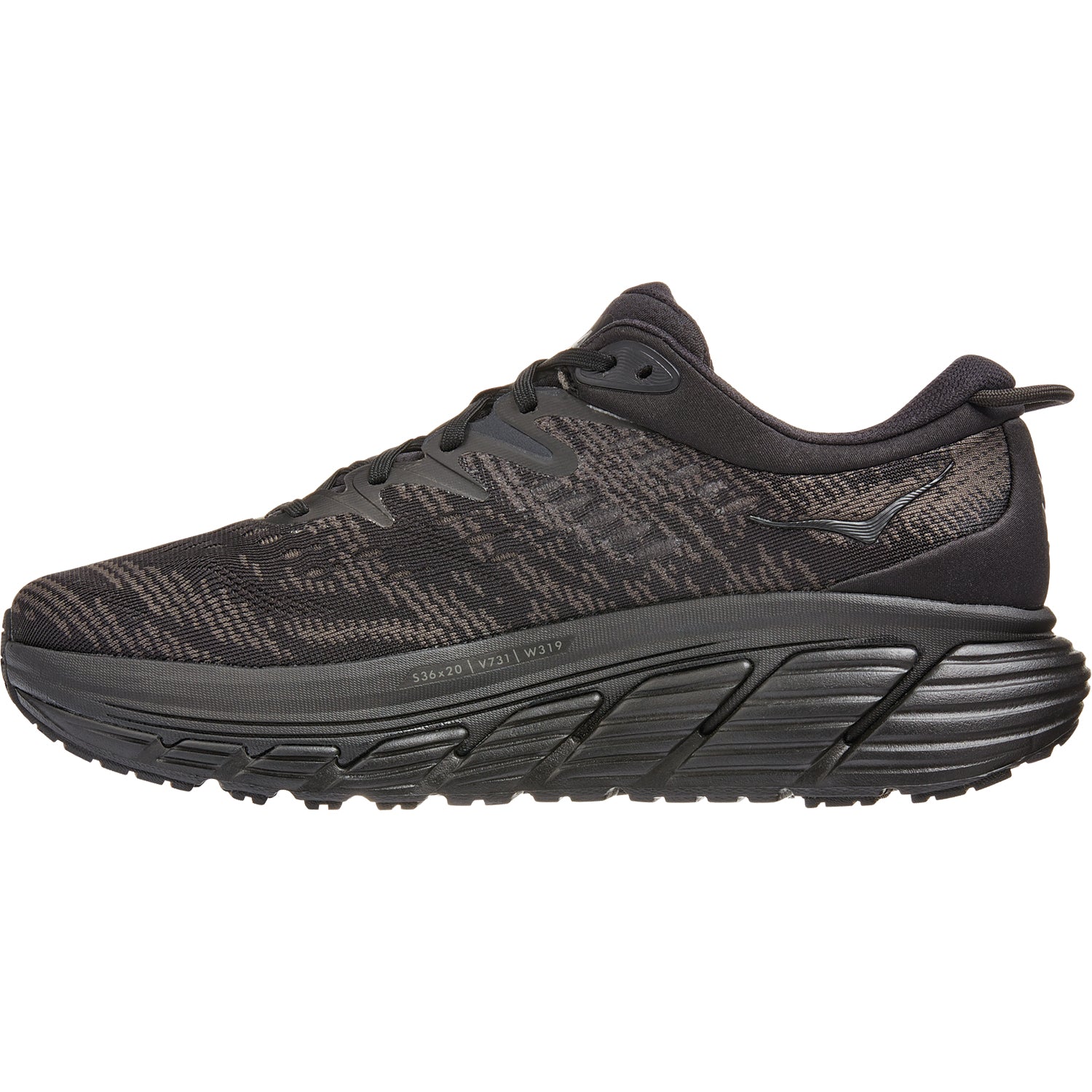 Mens Hoka one one Hoka Gaviota 4 Men's Road Running Shoes Black Mesh Black Mesh