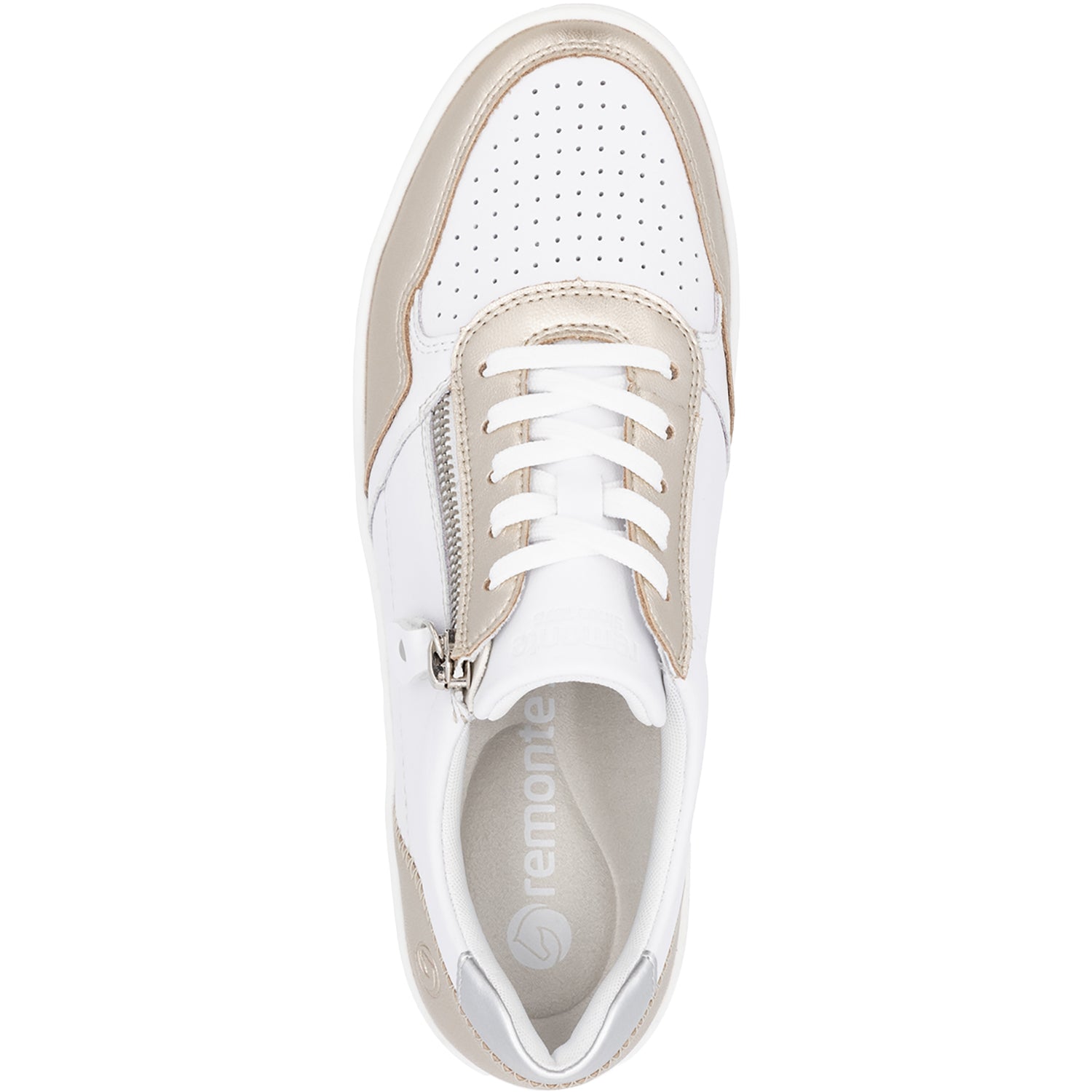 Womens Remonte Remonte DOJ05-81 Kendra 01 Women's Sneakers Pale Gold/Weiss/Silver Pale Gold/Weiss/Silver