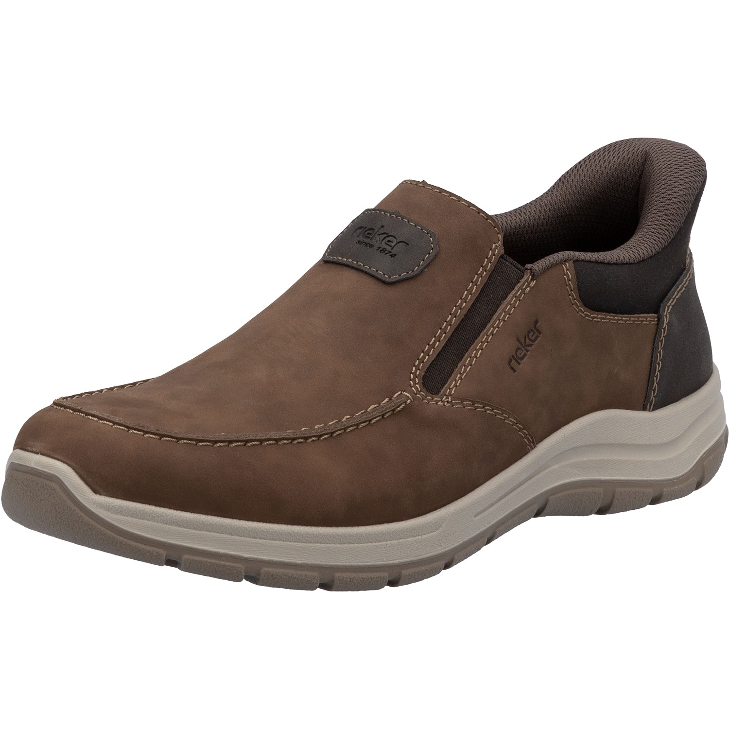 Mens Rieker Rieker 03655-24 Hands-Free Men's Slip Ons Brown Leather Brown Leather