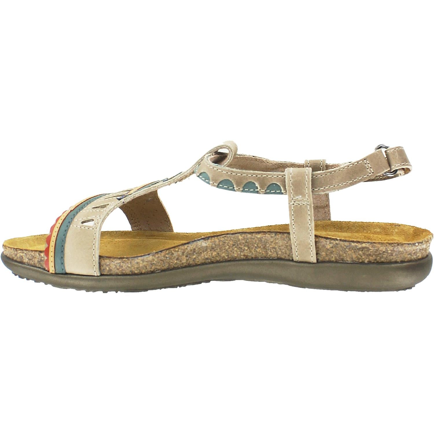 Womens Naot Naot Odelia Women's Backstrap Sandals Khaki Beige/Sea Green Leather Khaki Beige/Sea Green Leather