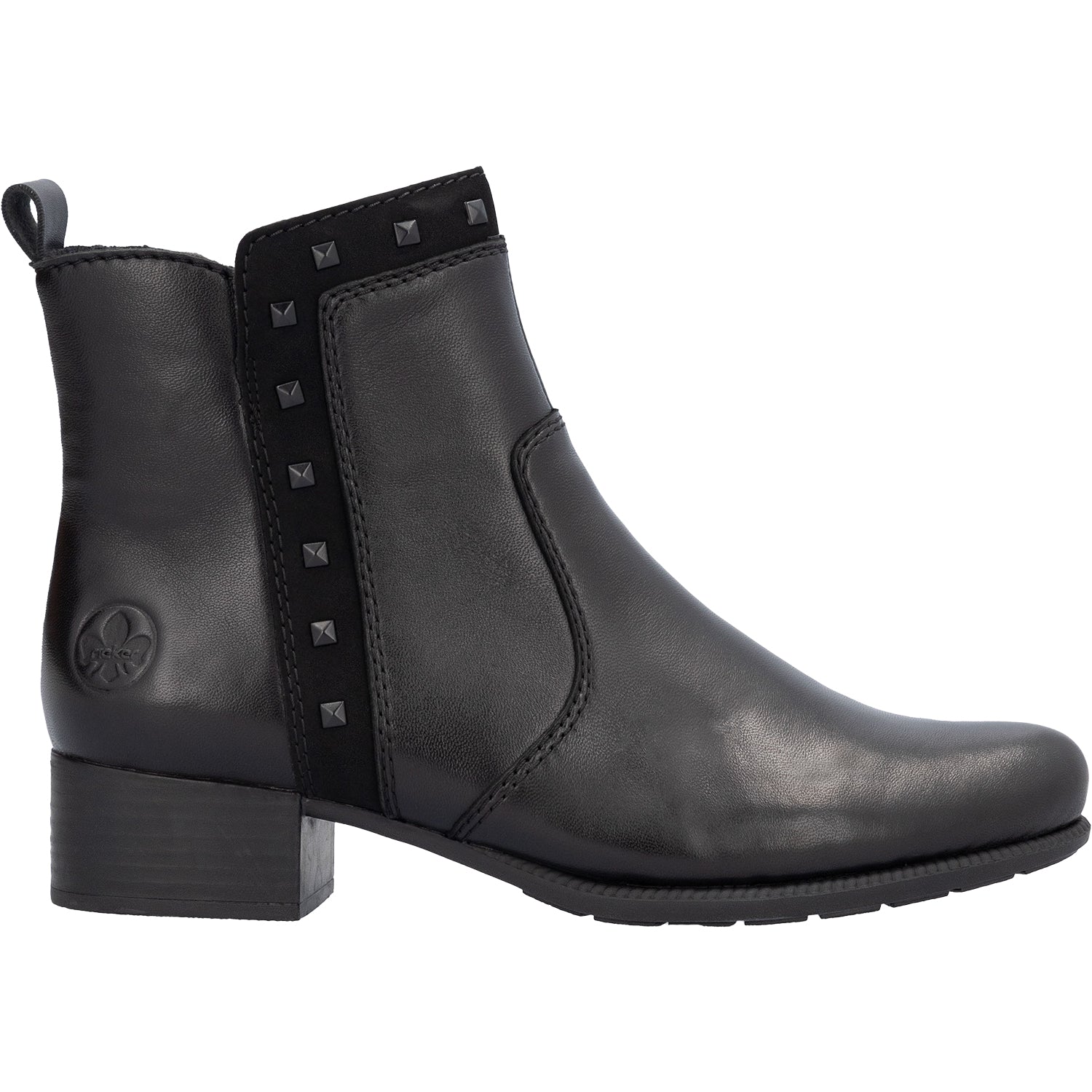 Womens Rieker Rieker 78657-00 Women's Boots Black/Black/Black Leather Black/Black/Black Leather