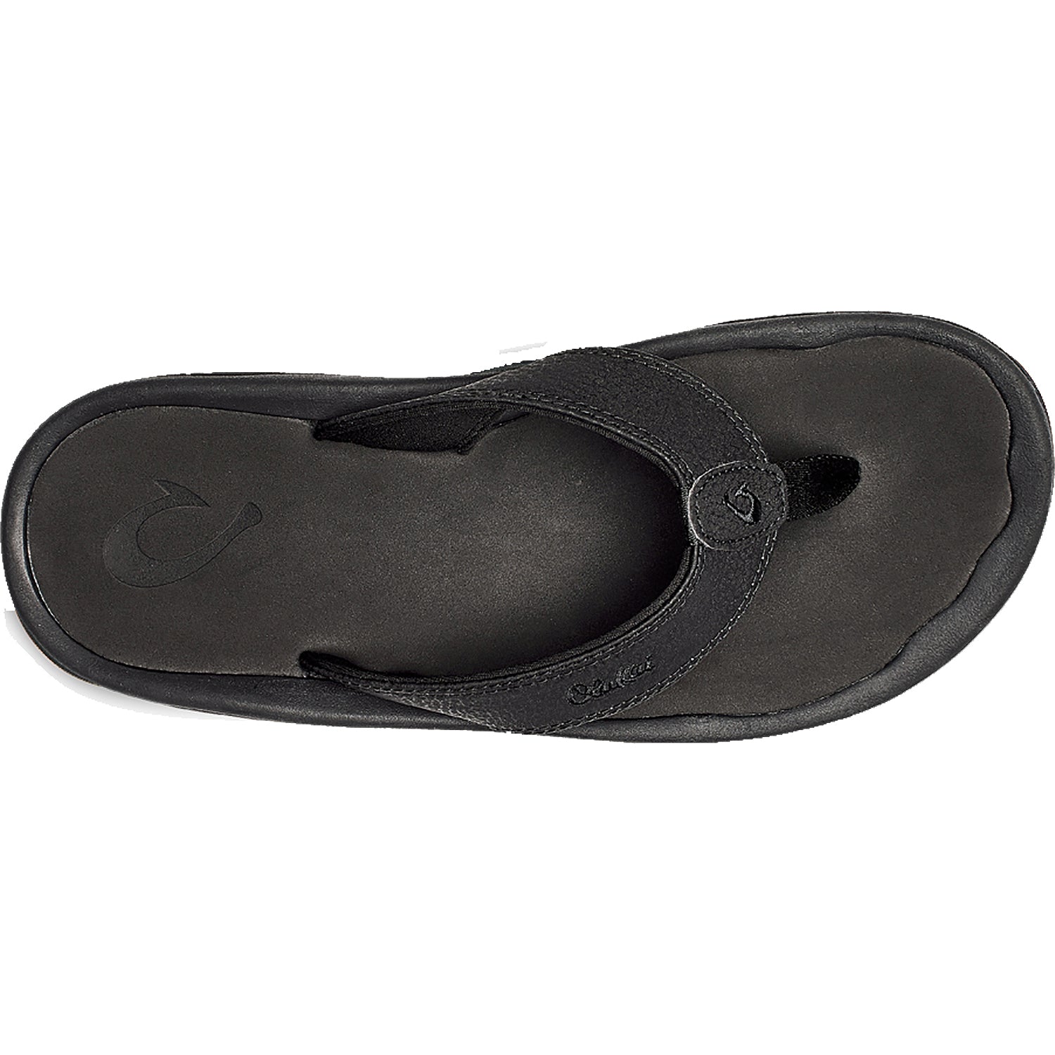 Mens Olukai OluKai Ohana Men's Black Synthetic Leather Black Synthetic Leather