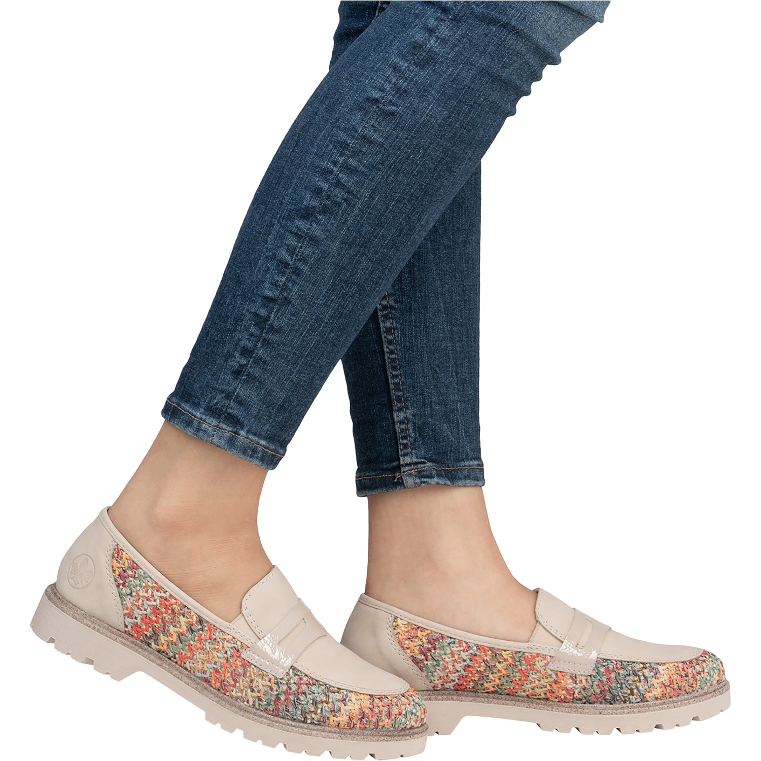 Womens Rieker Women's Rieker 45562-90 Gitta 62 Perle Vegan Patent/Multi Woven Perle Vegan/Patent Multi Woven