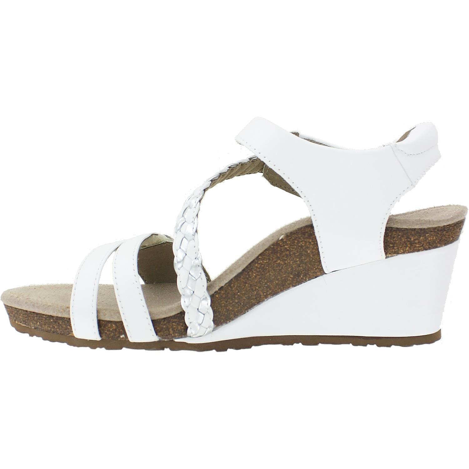 Womens Aetrex Aetrex Naya Women's Sandals White Leather White Leather