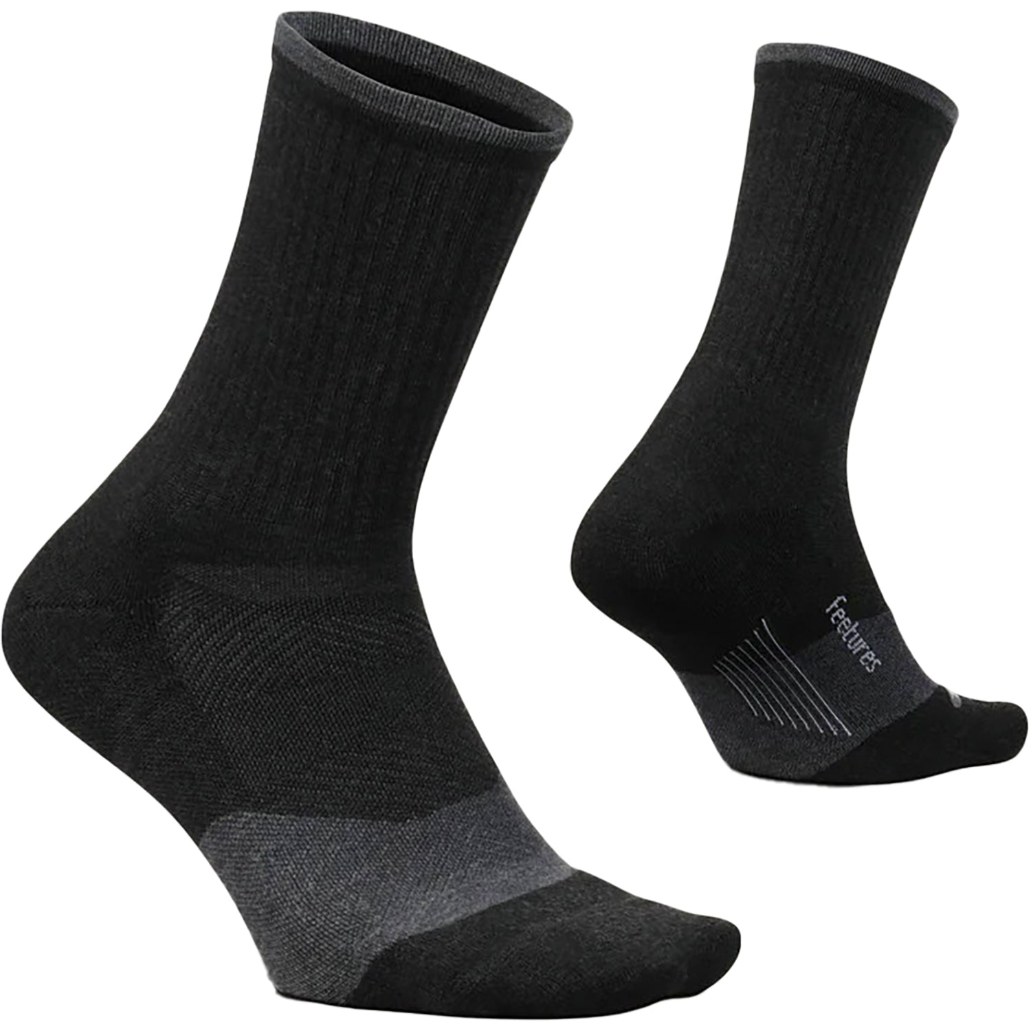 Unisex Feetures Unisex Feetures Trail Max Cushion Mini Crew Charcoal Charcoal