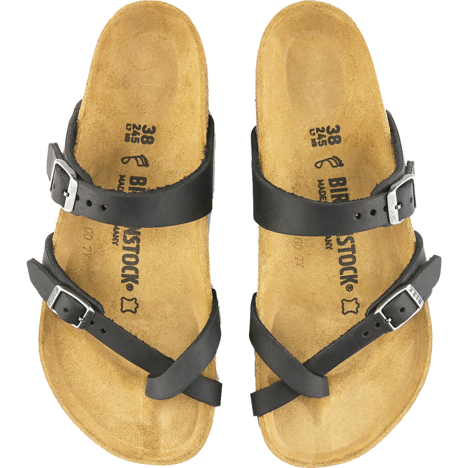 Womens Birkenstock Birkenstock Mayari Women's Sandals Black Oiled Leather Black Oiled Leather