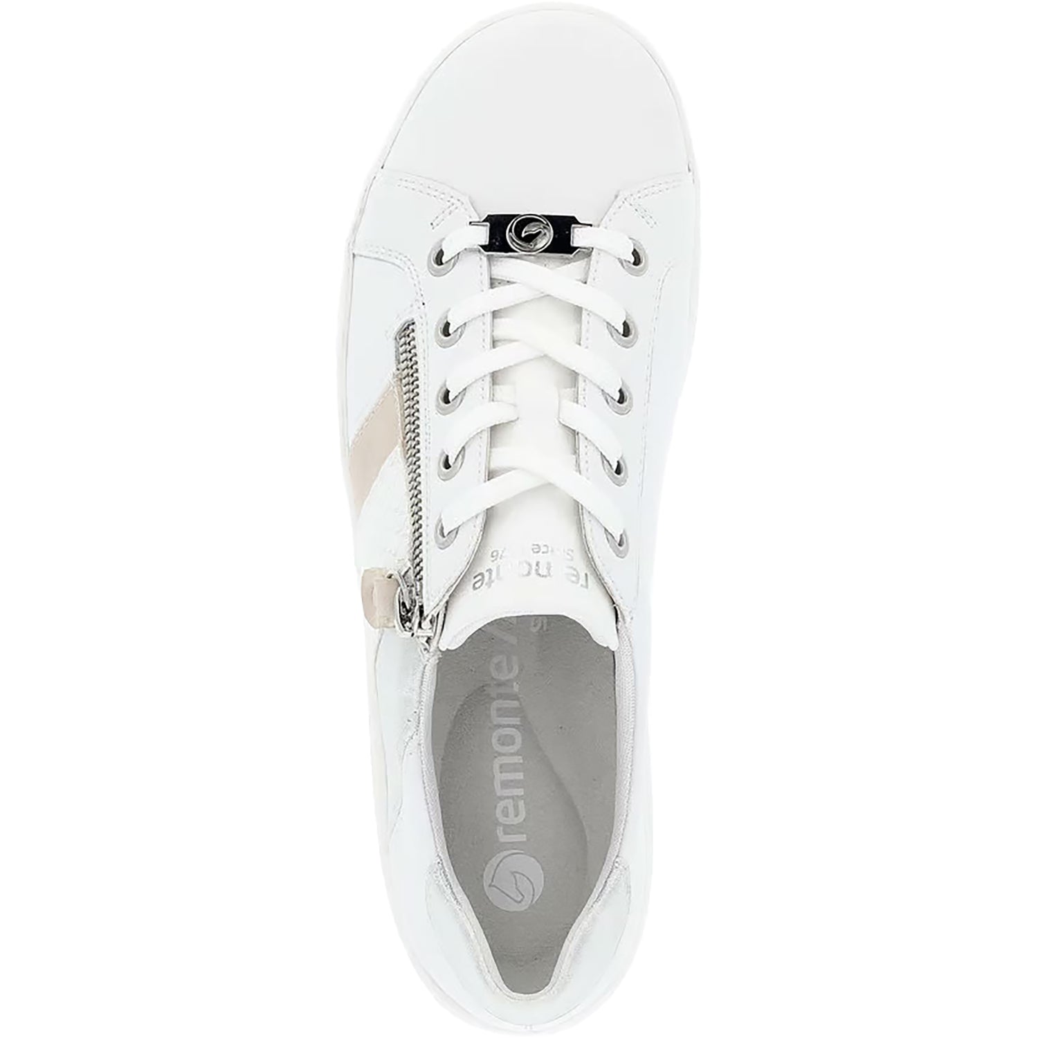 Womens Remonte Remonte D1E00-81 Women's Sporty Lace Up Shoes Weiss/Rose/Ice Leather Weiss/Rose/Ice Leather