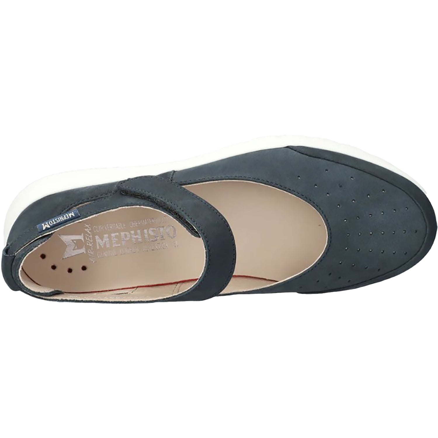 Womens Mephisto Mephisto Marsia Women's Sporty Mary Janes Jeans Blue Nubuck Jeans Blue Nubuck