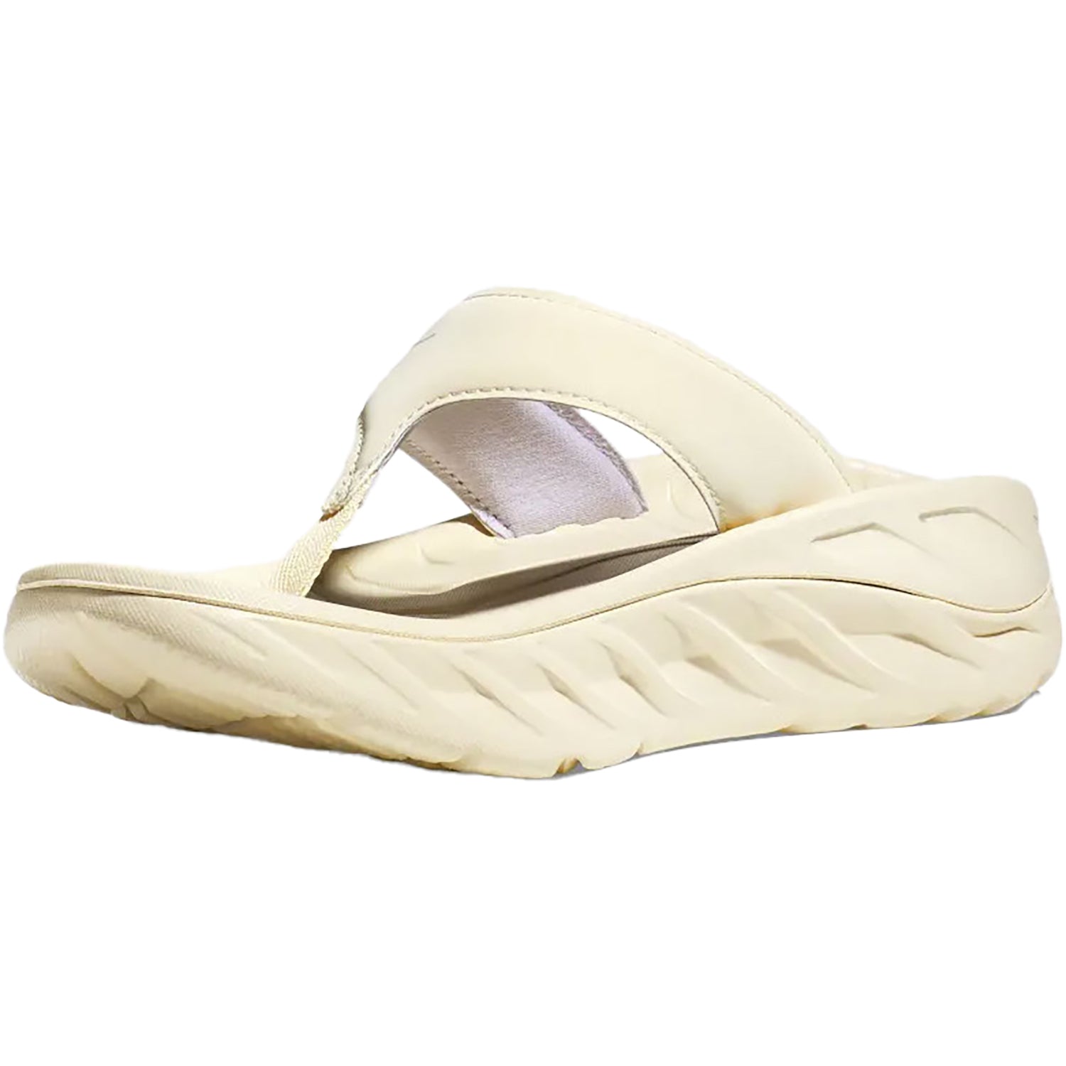 HOKA ORA recovery flip バニラ×ルナロック W7 Women's Hoka Ora Recovery Flip Vanilla/Lunar Rock Fabric