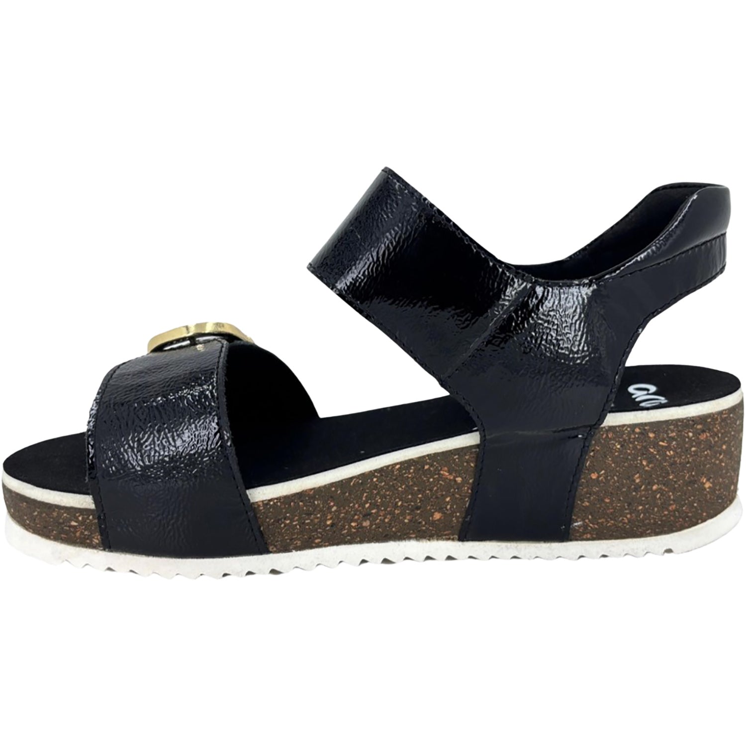 Womens Ara shoes Ara Nova Women's Wedge Sandals Black Patent Leather Black Patent Leather