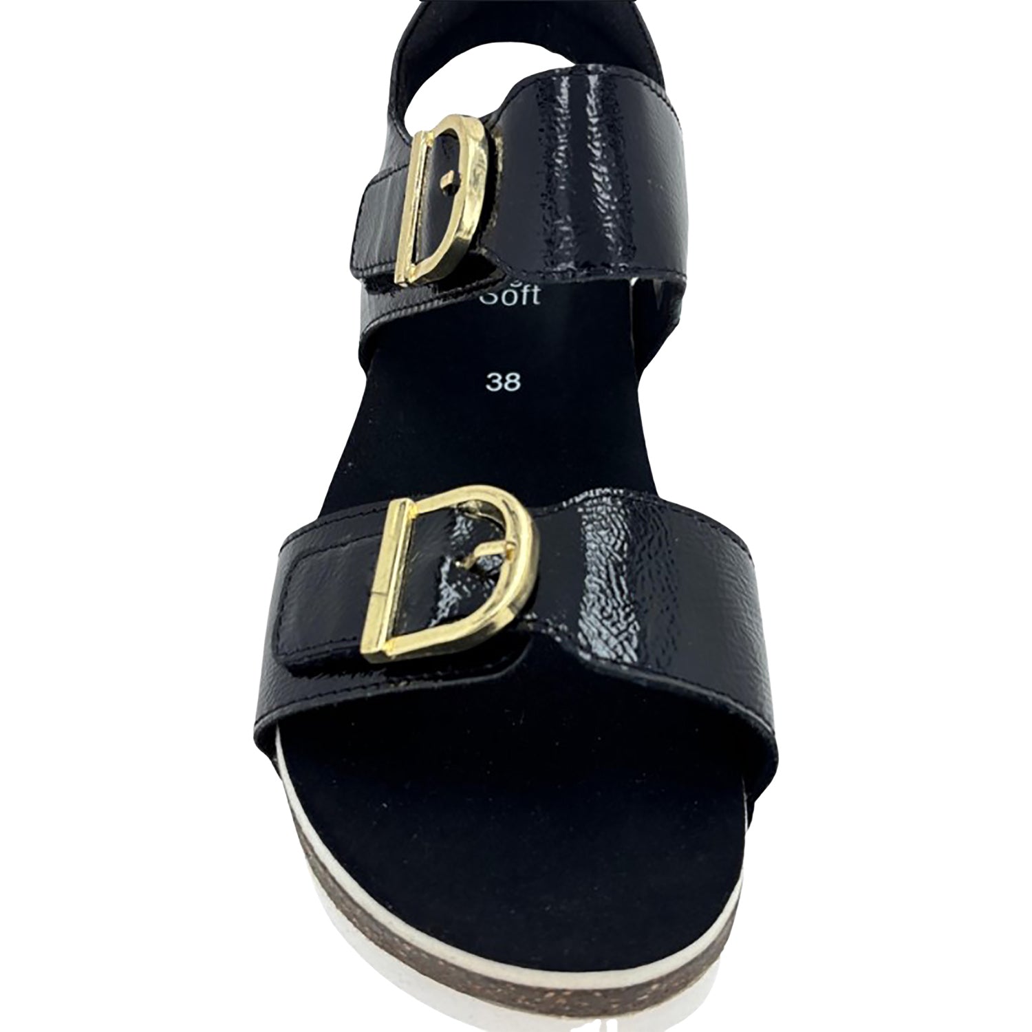 Womens Ara shoes Ara Nova Women's Wedge Sandals Black Patent Leather Black Patent Leather