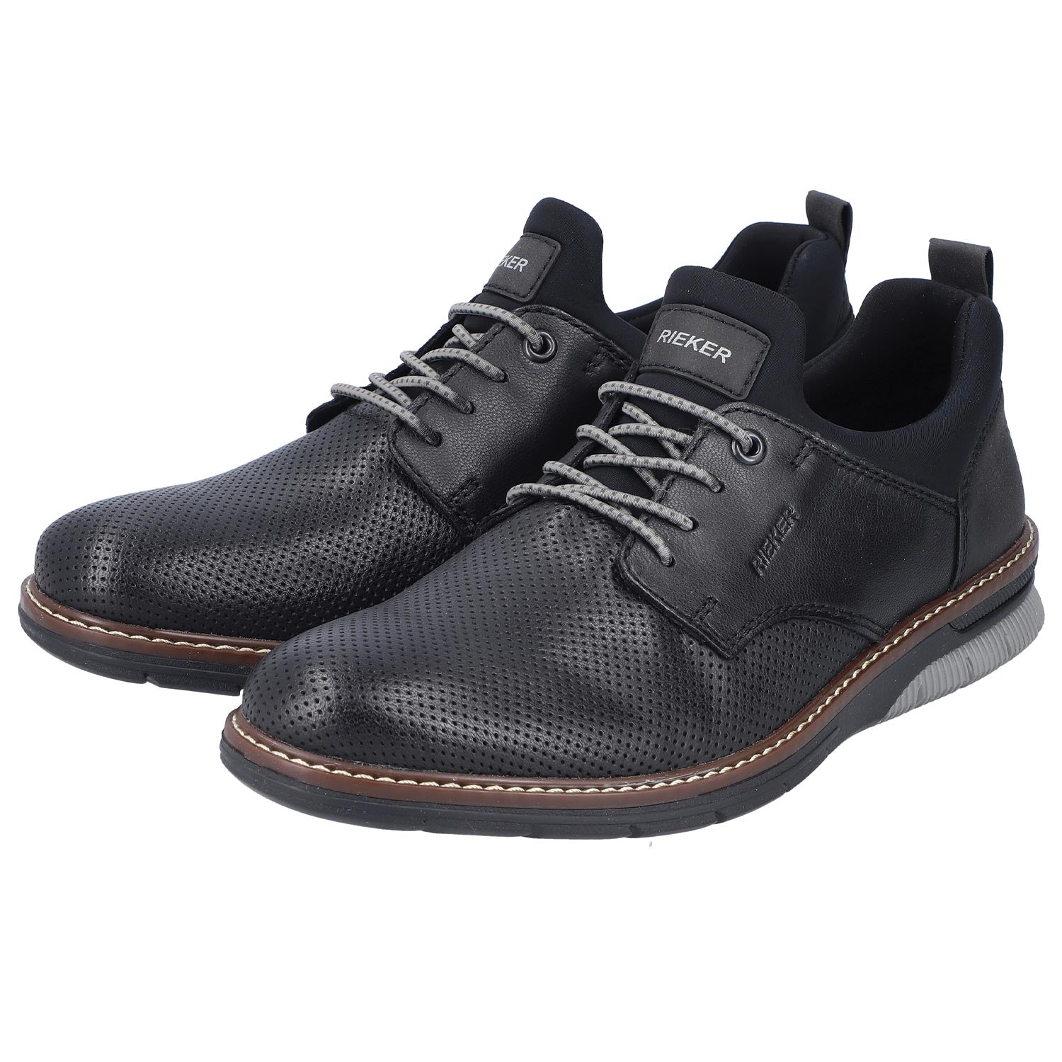 Mens Rieker Rieker 14450-00 Dustin 50 Men's Walking Shoes Black Synthetic Black Synthetic