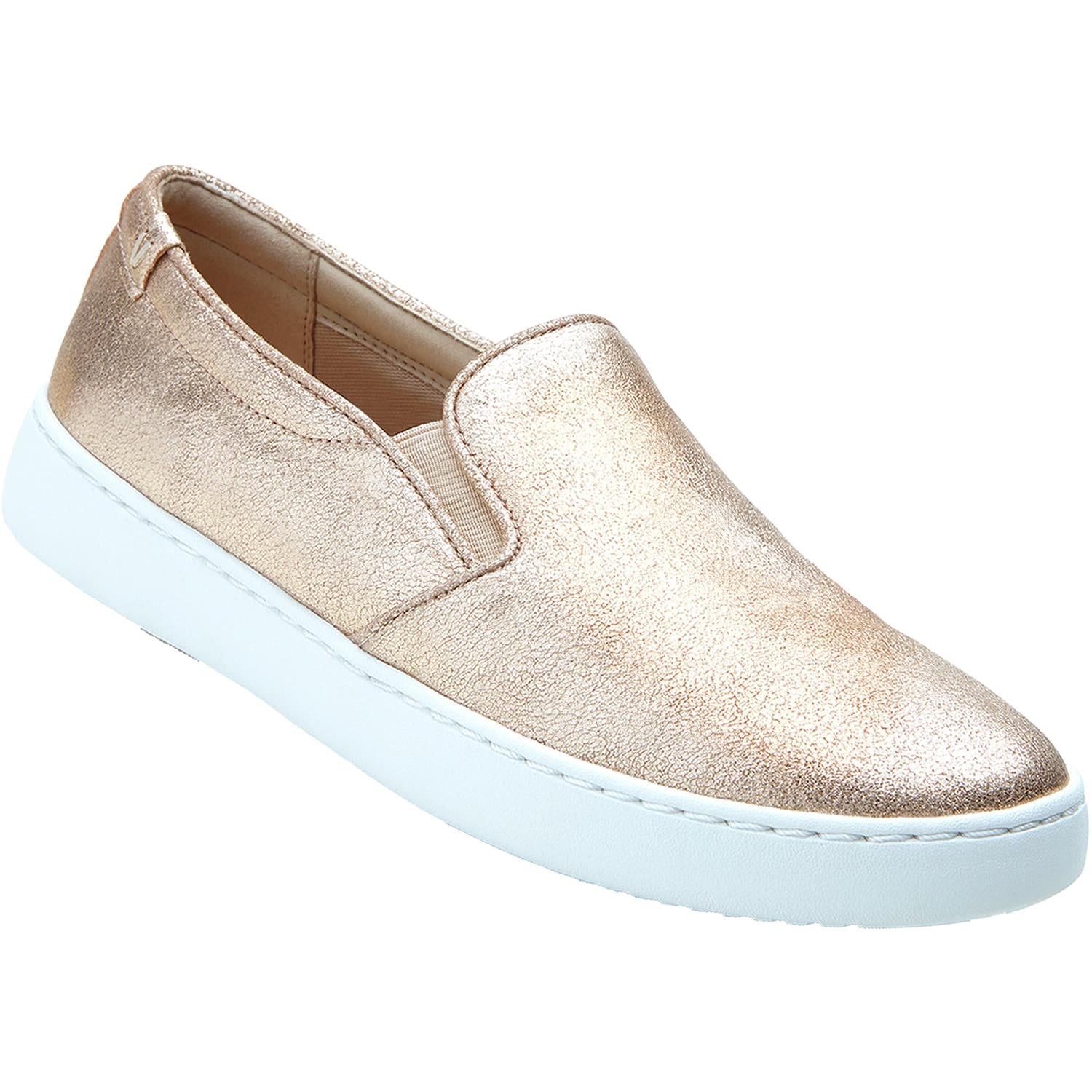 Womens Vionic Vionic Avery Pro Non-Slip Women's Slip On Shoes Rose Gold Metallic Suede Rose Gold Metallic Suede