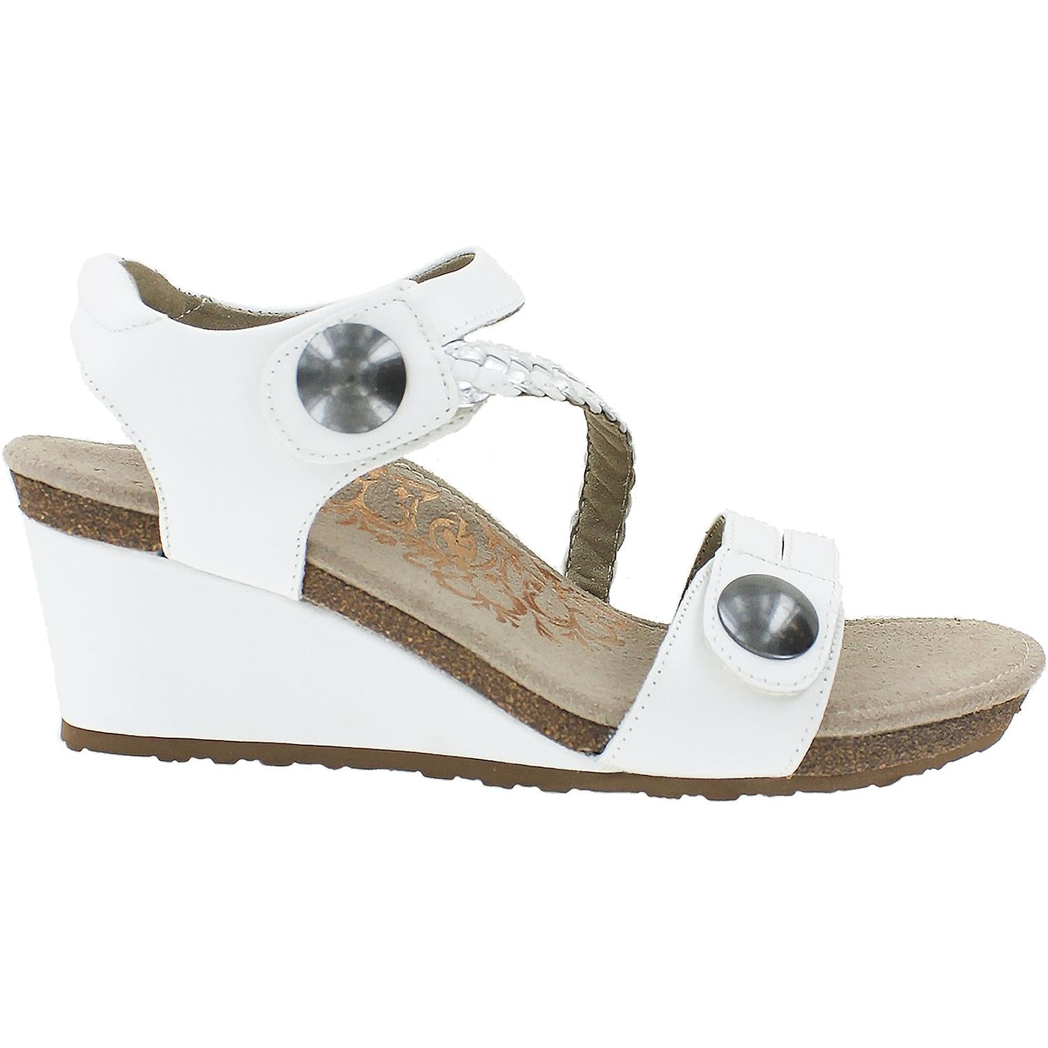Womens Aetrex Aetrex Naya Women's Sandals White Leather White Leather