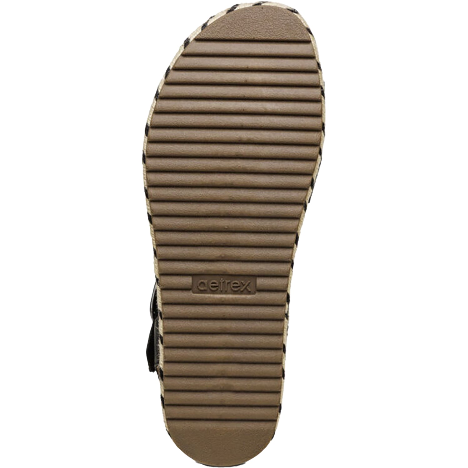 Womens Aetrex Aetrex Paula Women's Espadrille Sandals Black Leather Black Leather