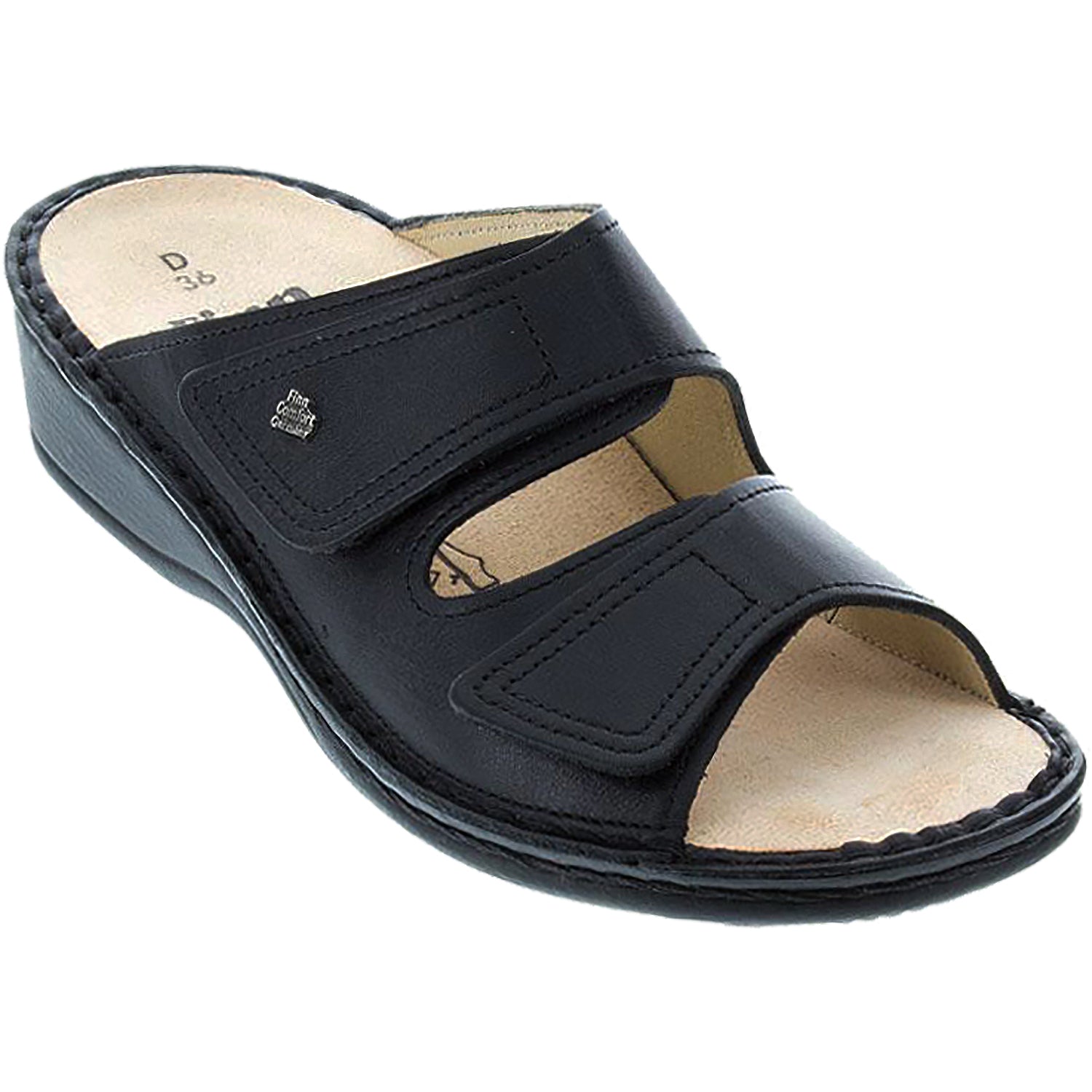 Womens Finn comfort Finn Comfort Jamaica Soft Women's Sandals Black Nappa Leather Black Nappa Leather