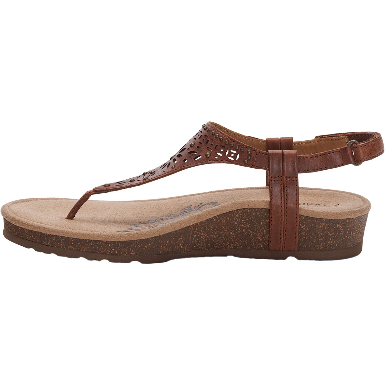Womens Aetrex Aetrex Evelyn Women's Sandals Thong Sandals Walnut Leather Walnut Leather