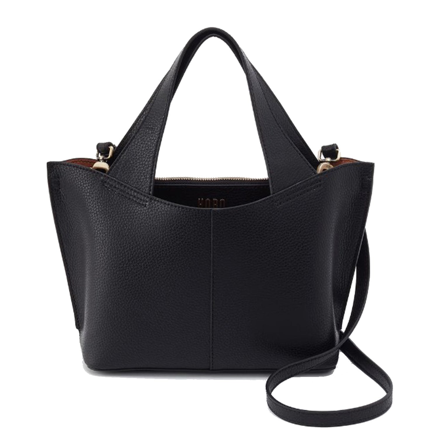 Womens Hobo Hobo International Vida Small Tote Handbag Micro Pebbled Black + Biscuit Micro Pebbled Black + Biscuit