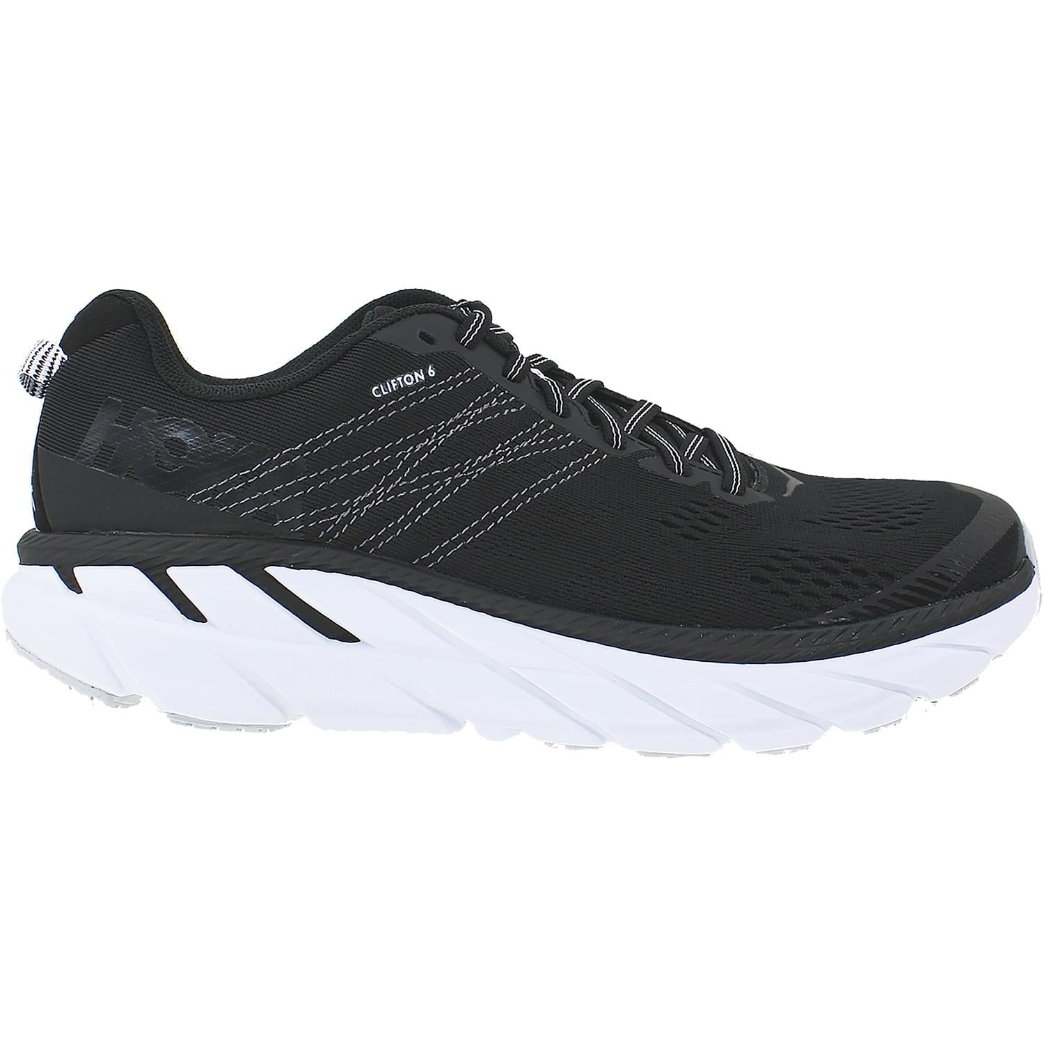 Womens Hoka one one Hoka Clifton 6 Women's Running Shoes Black/White Mesh Black/White Mesh