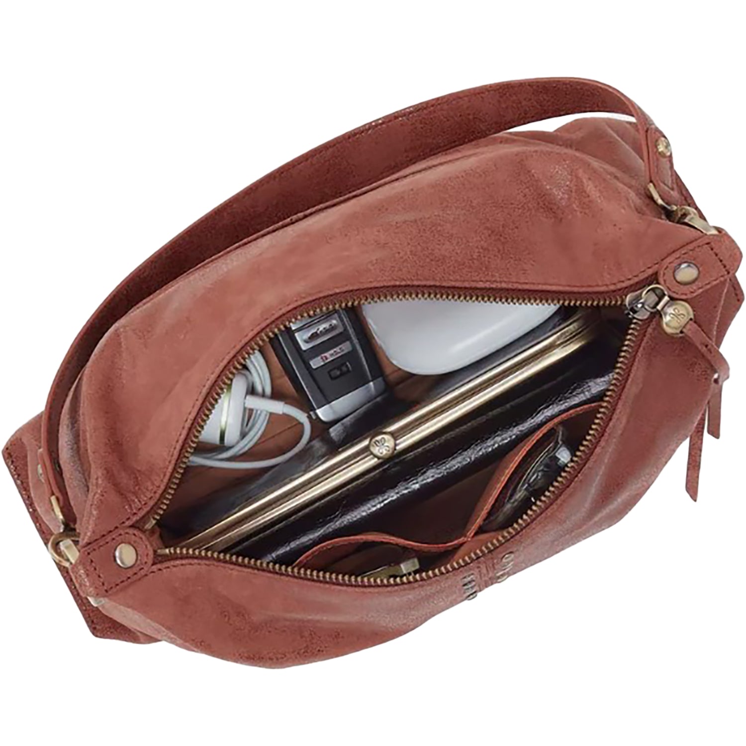 Womens Hobo Hobo Avon Shoulder Bag Buffed Burnished Saddle Buffed Burnished Saddle