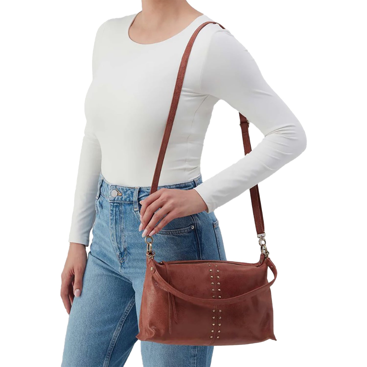 Womens Hobo Hobo Avon Shoulder Bag Buffed Burnished Saddle Buffed Burnished Saddle